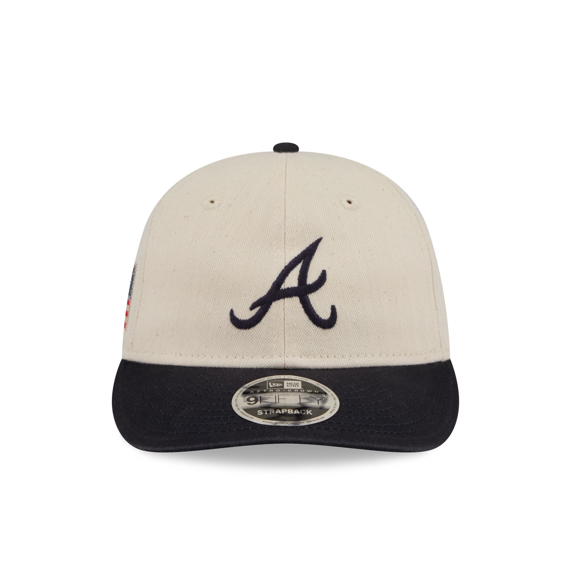 Alternative view of Atlanta Braves Three Looms Americana Herringbone Retro Crown 9Fifty Adjustable Hat