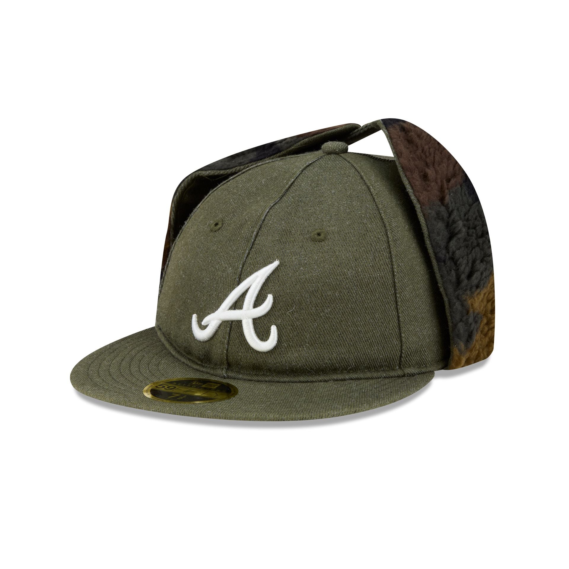 Atlanta Braves Three Looms Cotton Twill Camo Retro Crown Dog Ear 59Fifty Fitted Hat
