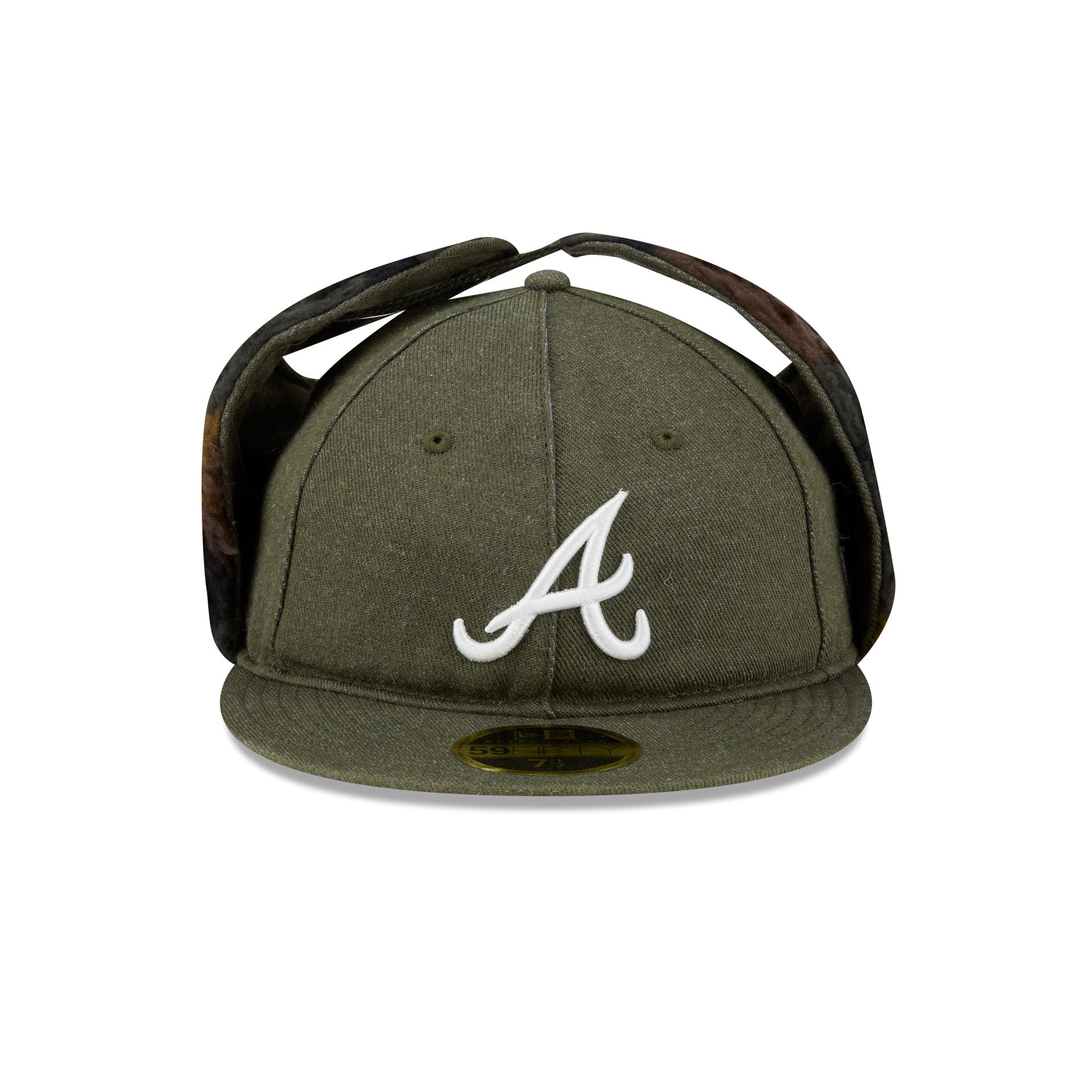 Alternative view of Atlanta Braves Three Looms Cotton Twill Camo Retro Crown Dog Ear 59Fifty Fitted Hat
