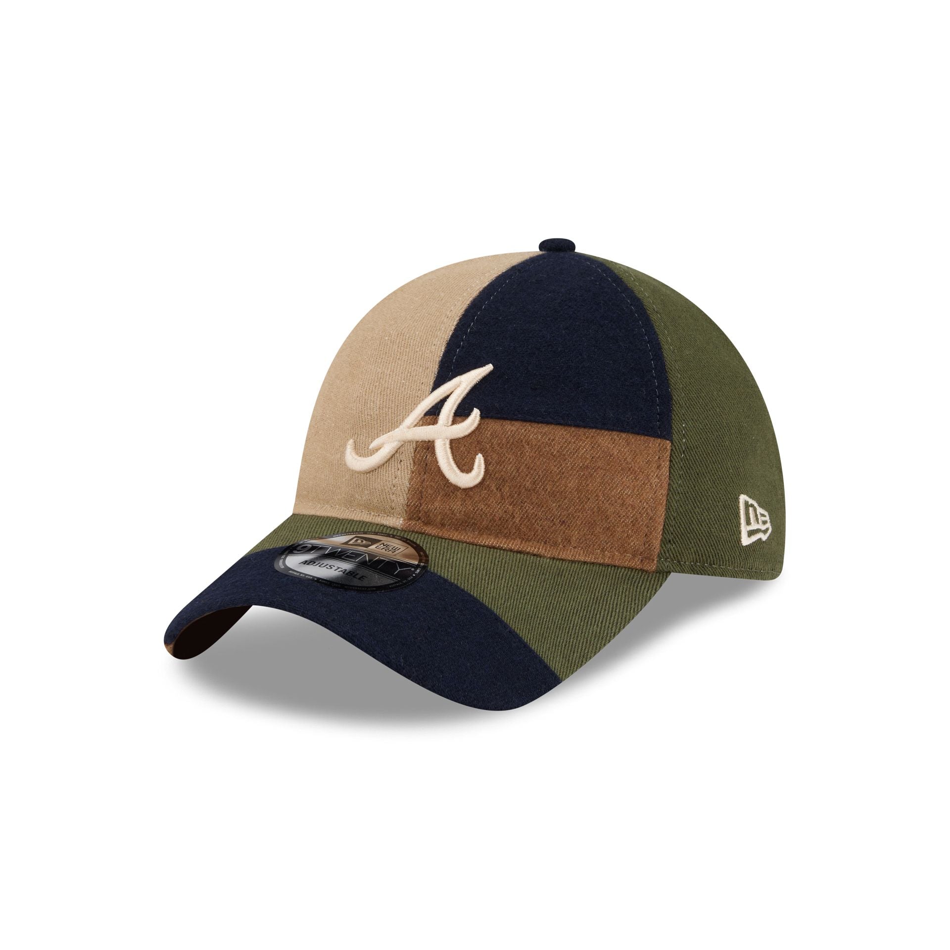 Atlanta Braves Three Looms Cotton Twill Patchwork 9Twenty Adjustable Hat