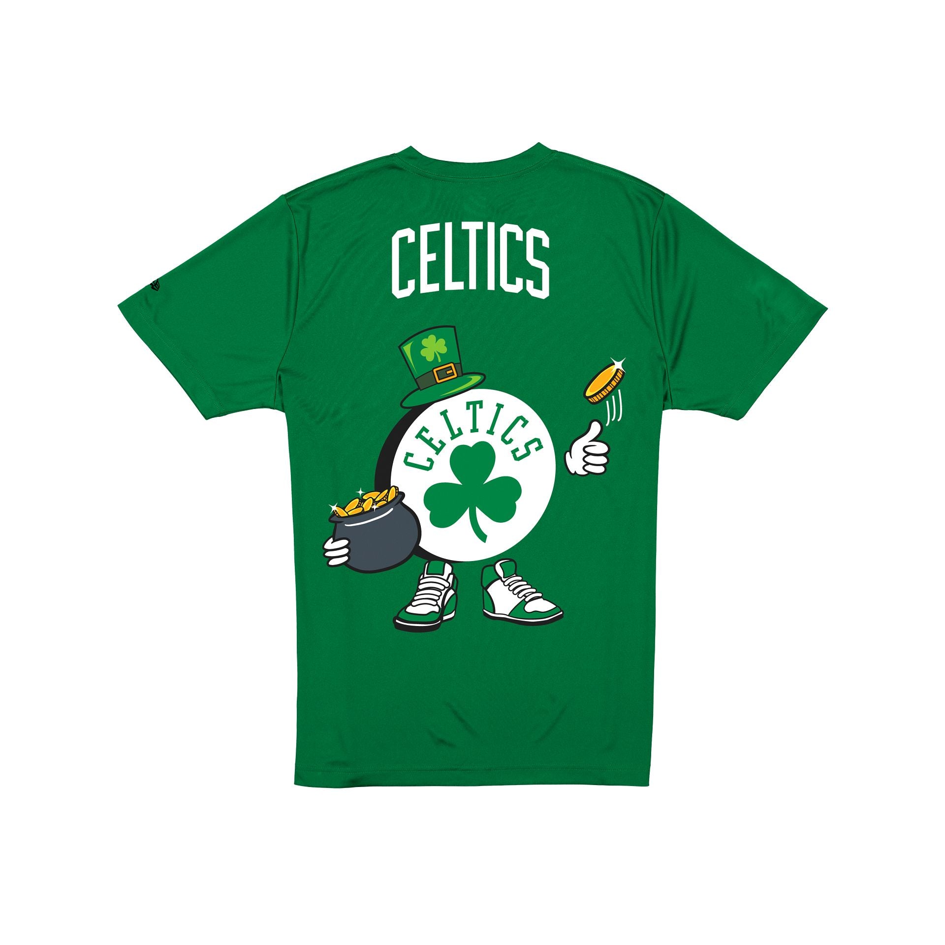 Alternative view of Boston Celtics Cartoon Green T-Shirt