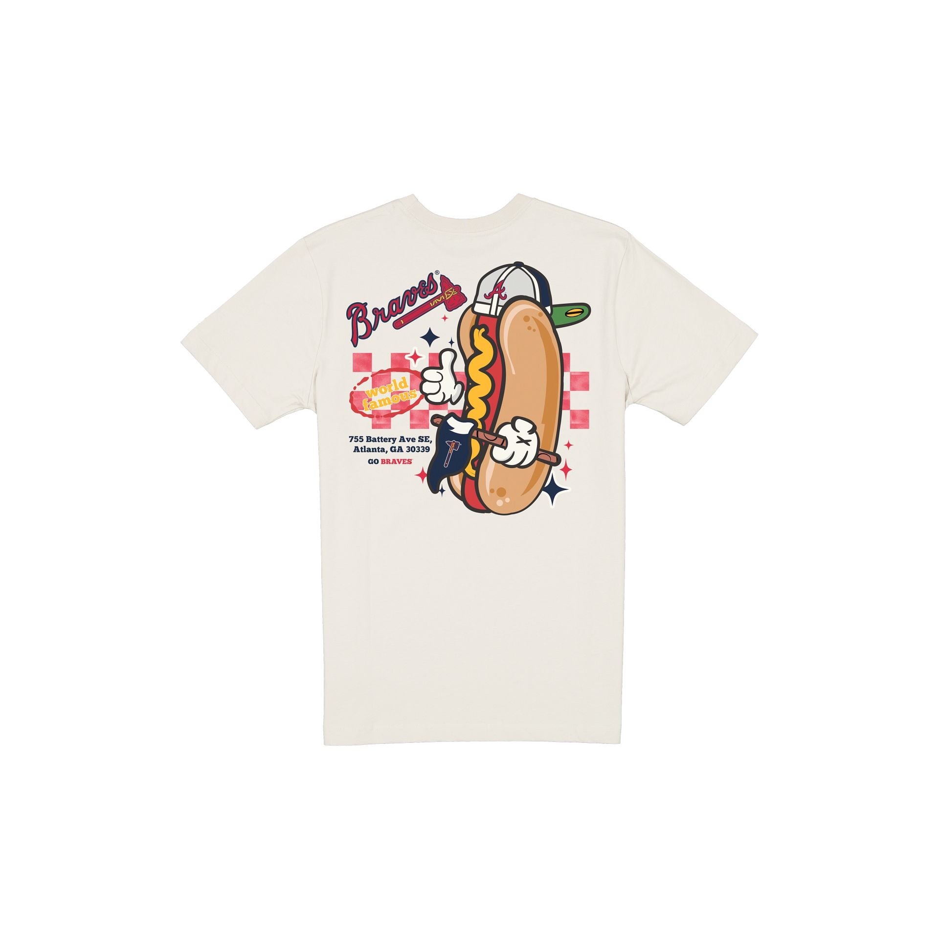 Alternative view of Atlanta Braves Game Day Ballpark Hot Dog T-Shirt