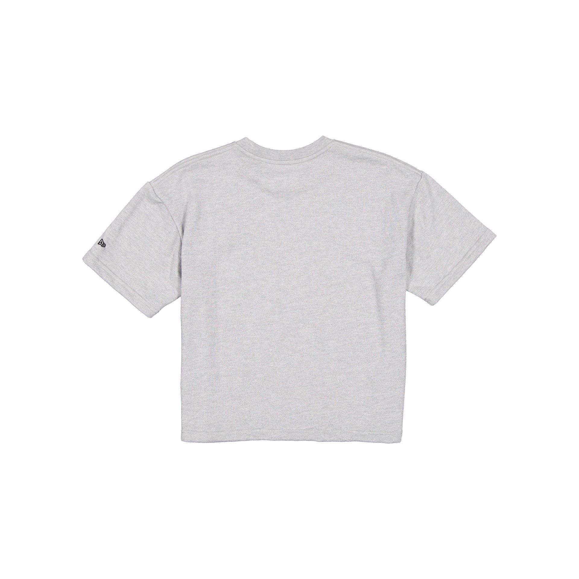 Alternative view of Atlanta Braves Glam Game Women's Cropped Heather Gray T-Shirt