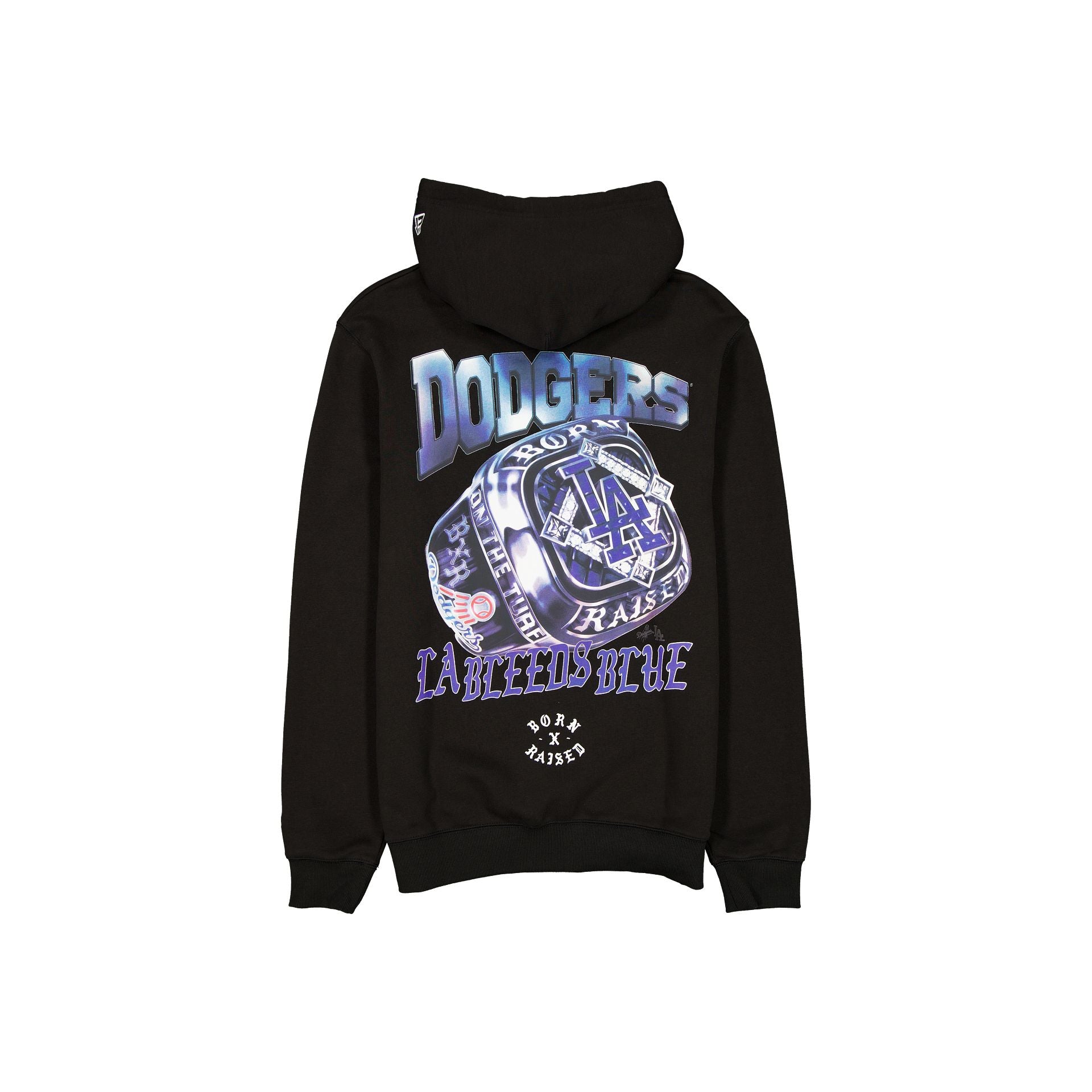 Alternative view of Born X Raised X Los Angeles Dodgers Championship Ring Black Hoodie