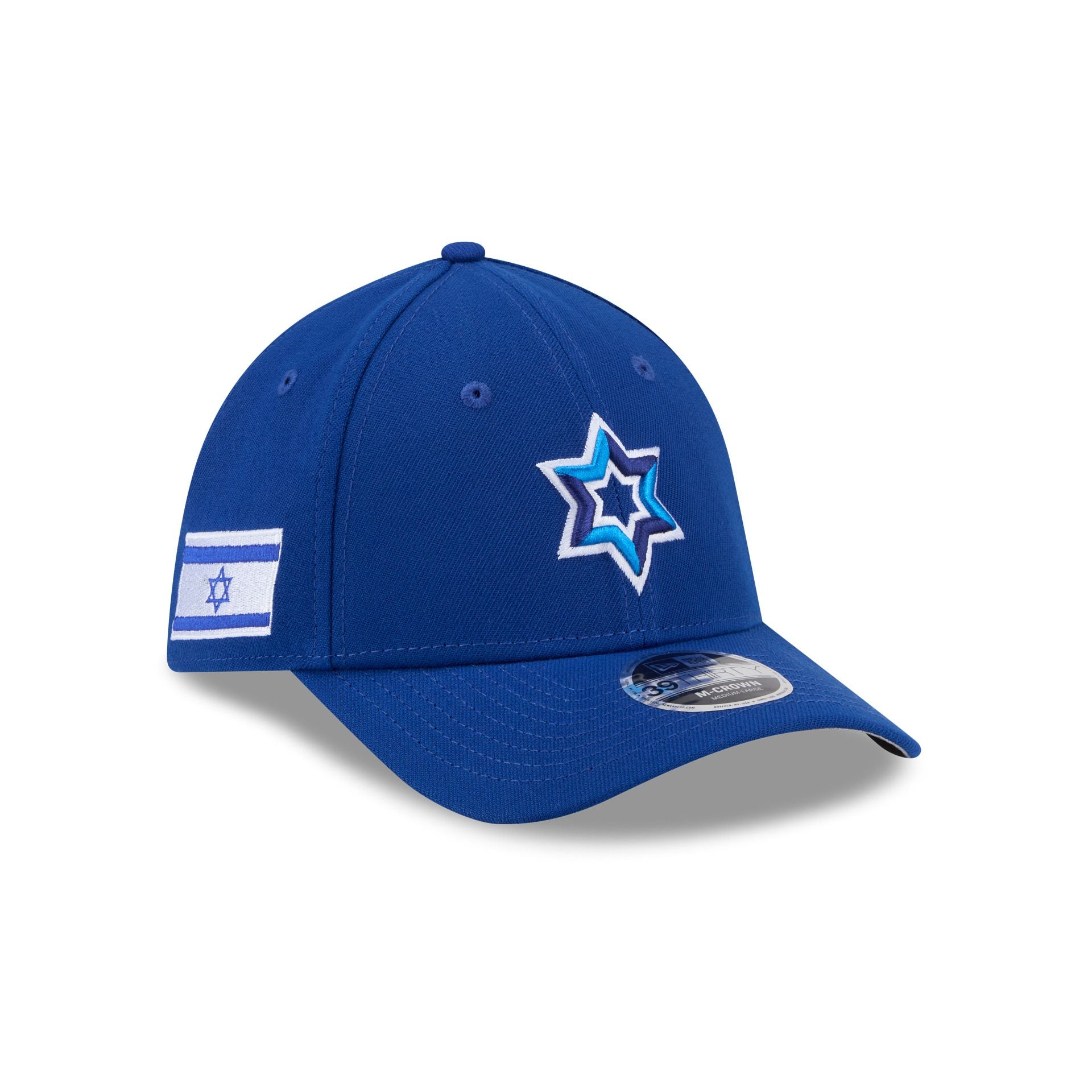 2026 World Baseball Classic Israel 39Thirty M-Crown Stretch Fit Hat