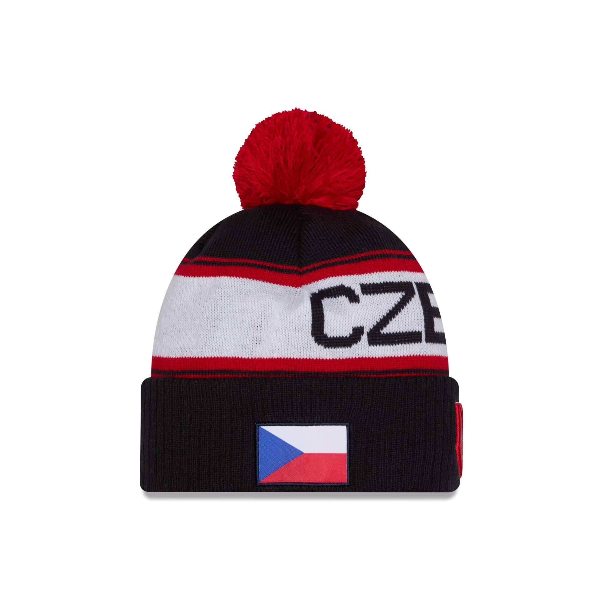 Alternative view of 2026 World Baseball Classic Czechia Pom Knit Hat