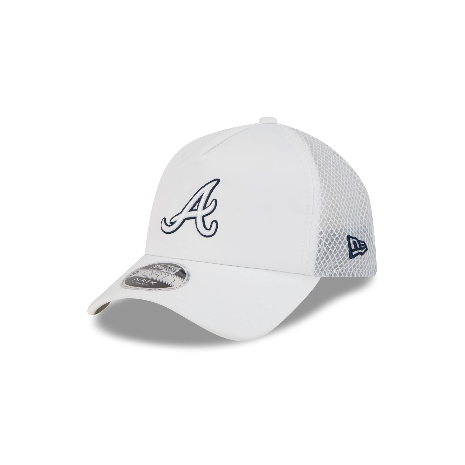 Atlanta Braves 2026 Batting Practice White 9Forty Apex Trucker Hat
