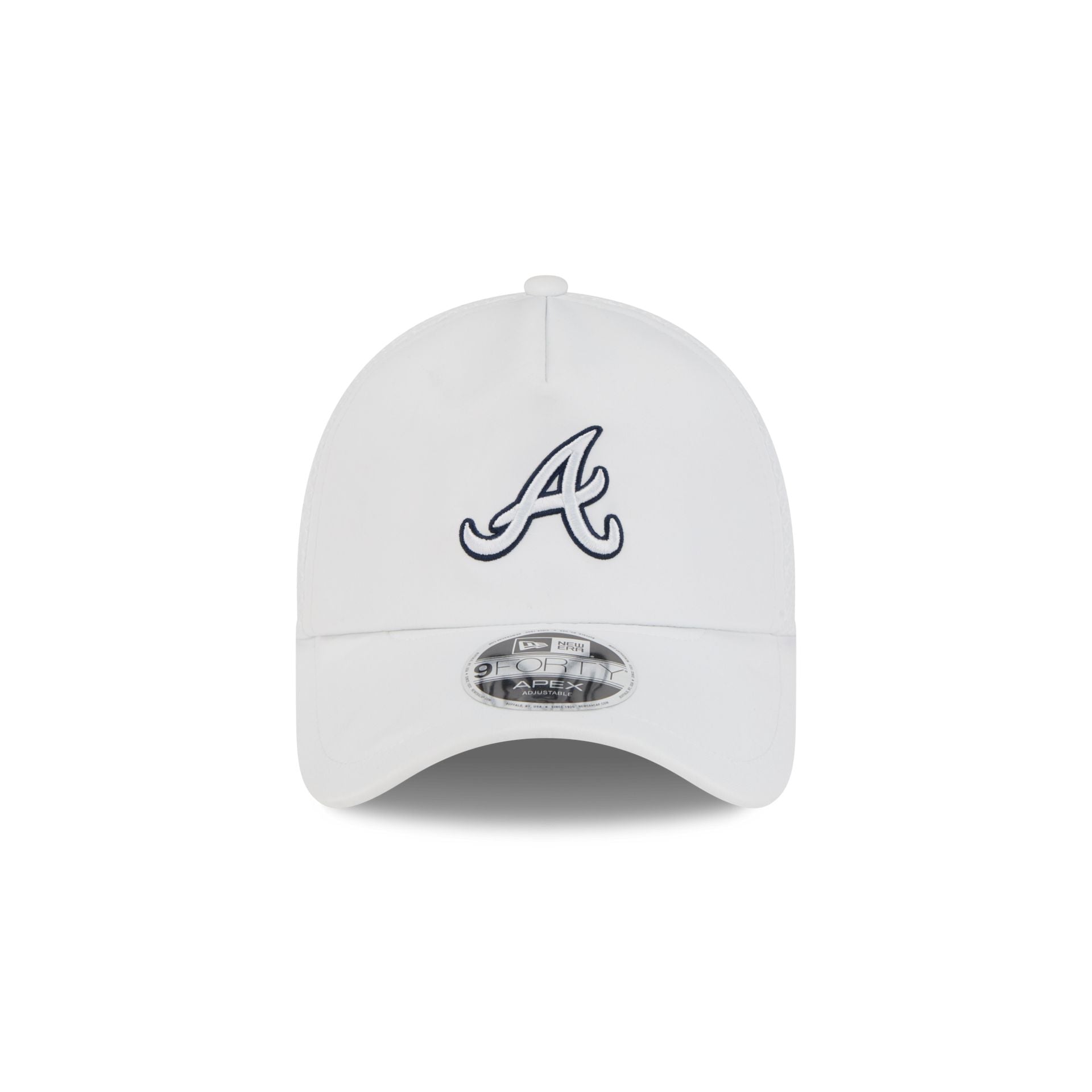 Alternative view of Atlanta Braves 2026 Batting Practice White 9Forty Apex Trucker Hat