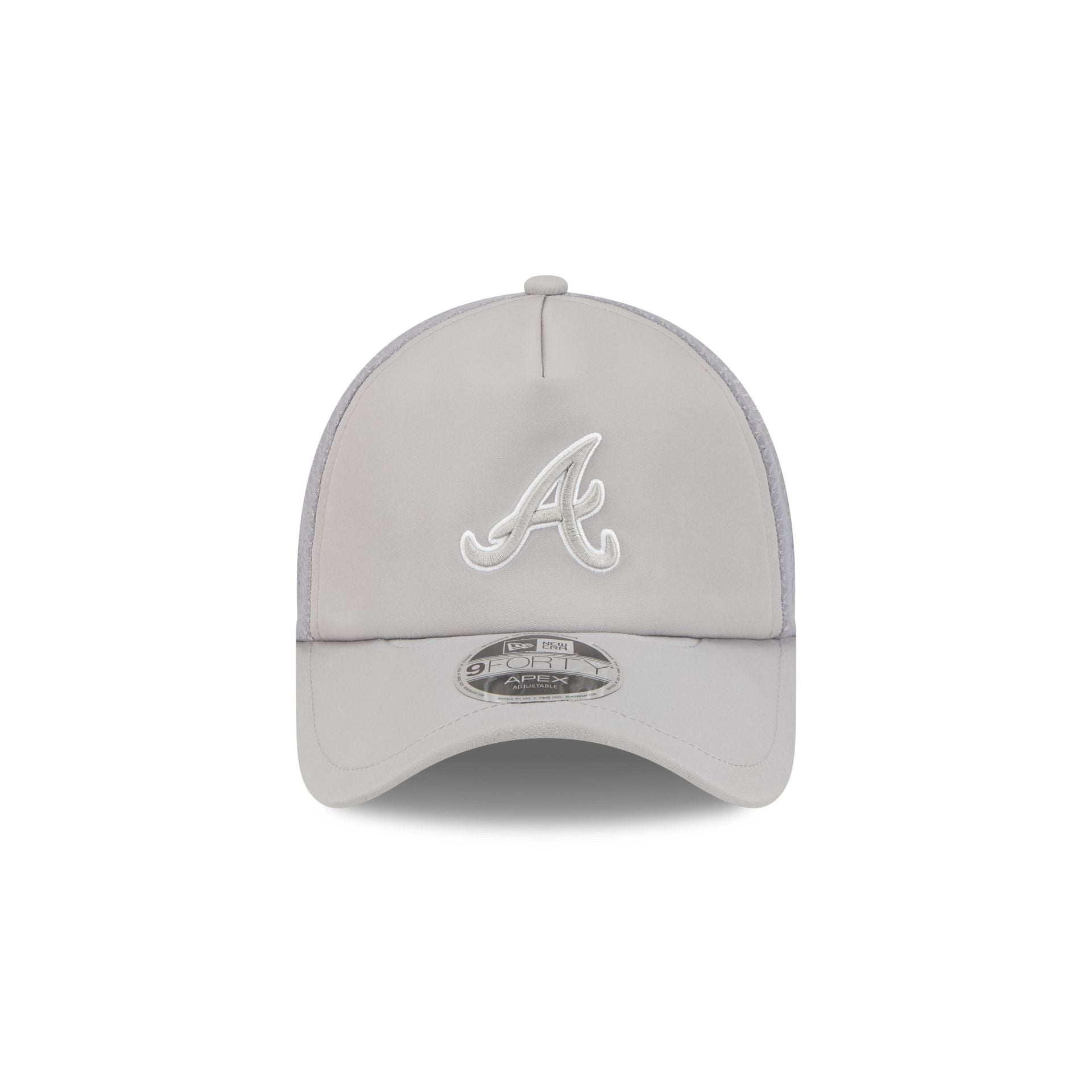 Alternative view of Atlanta Braves 2026 Batting Practice Gray 9Forty Apex Trucker Hat