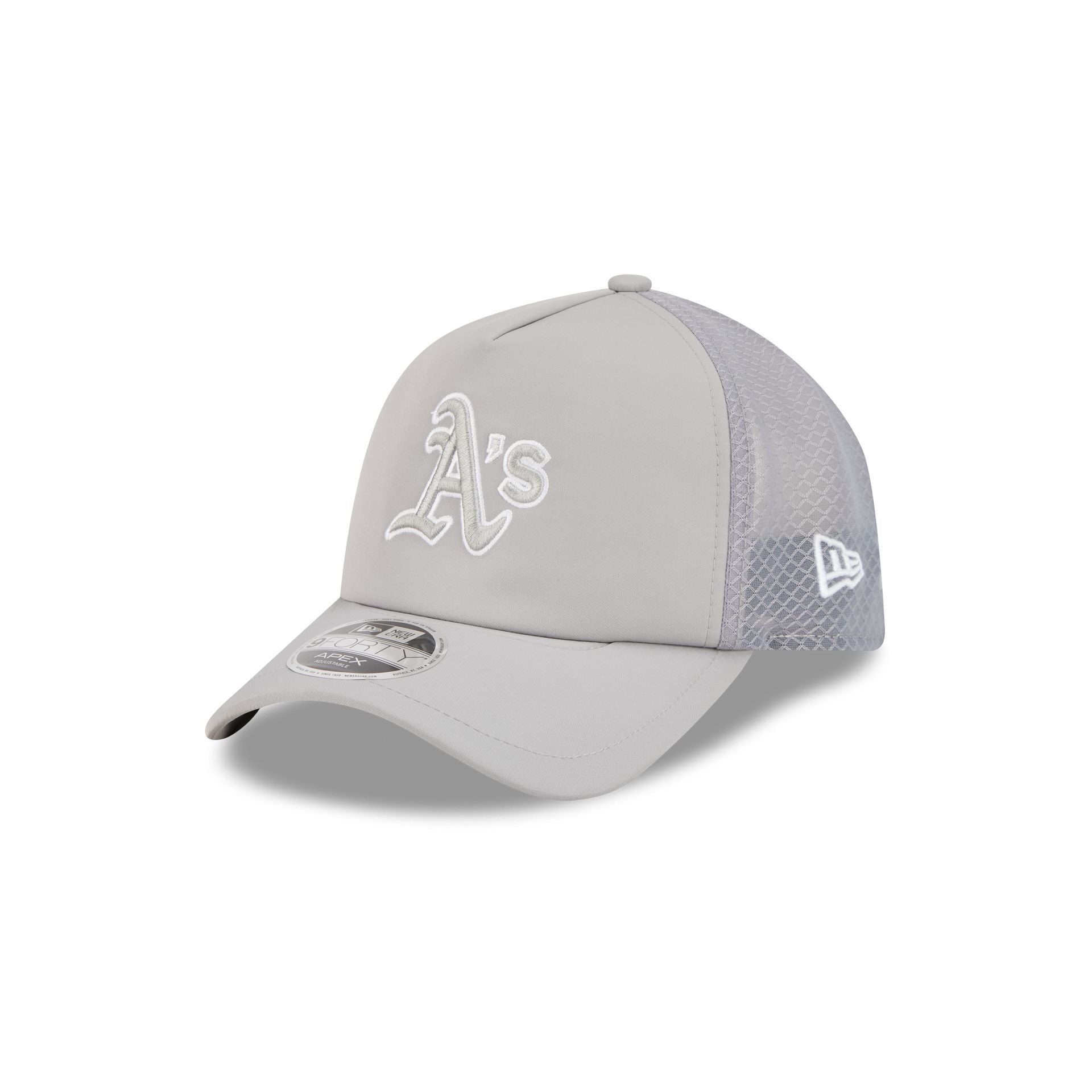 Athletics 2026 Batting Practice Gray 9Forty Apex Trucker Hat