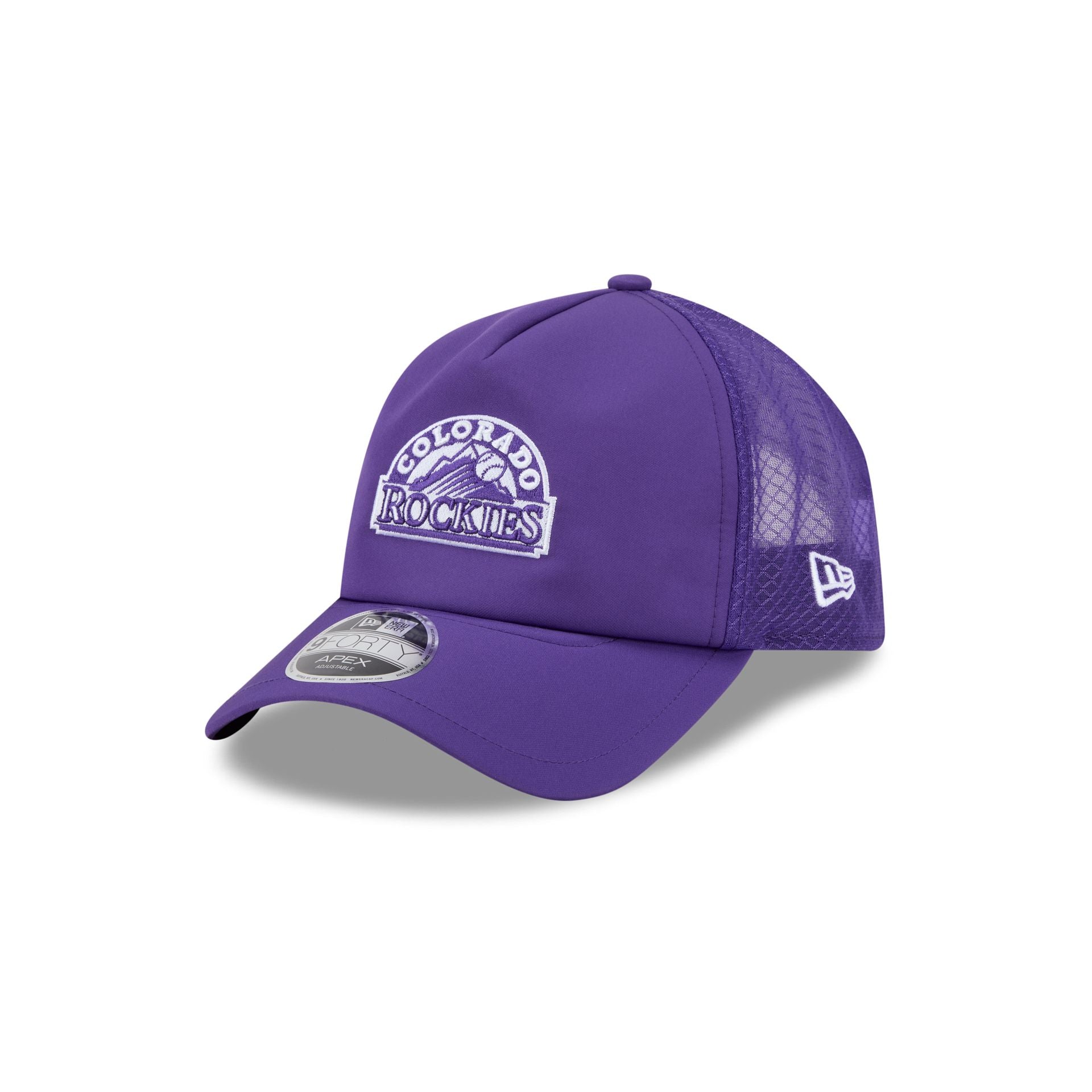 Colorado Rockies 2026 Batting Practice Alt Arch 9Forty Apex Trucker Hat