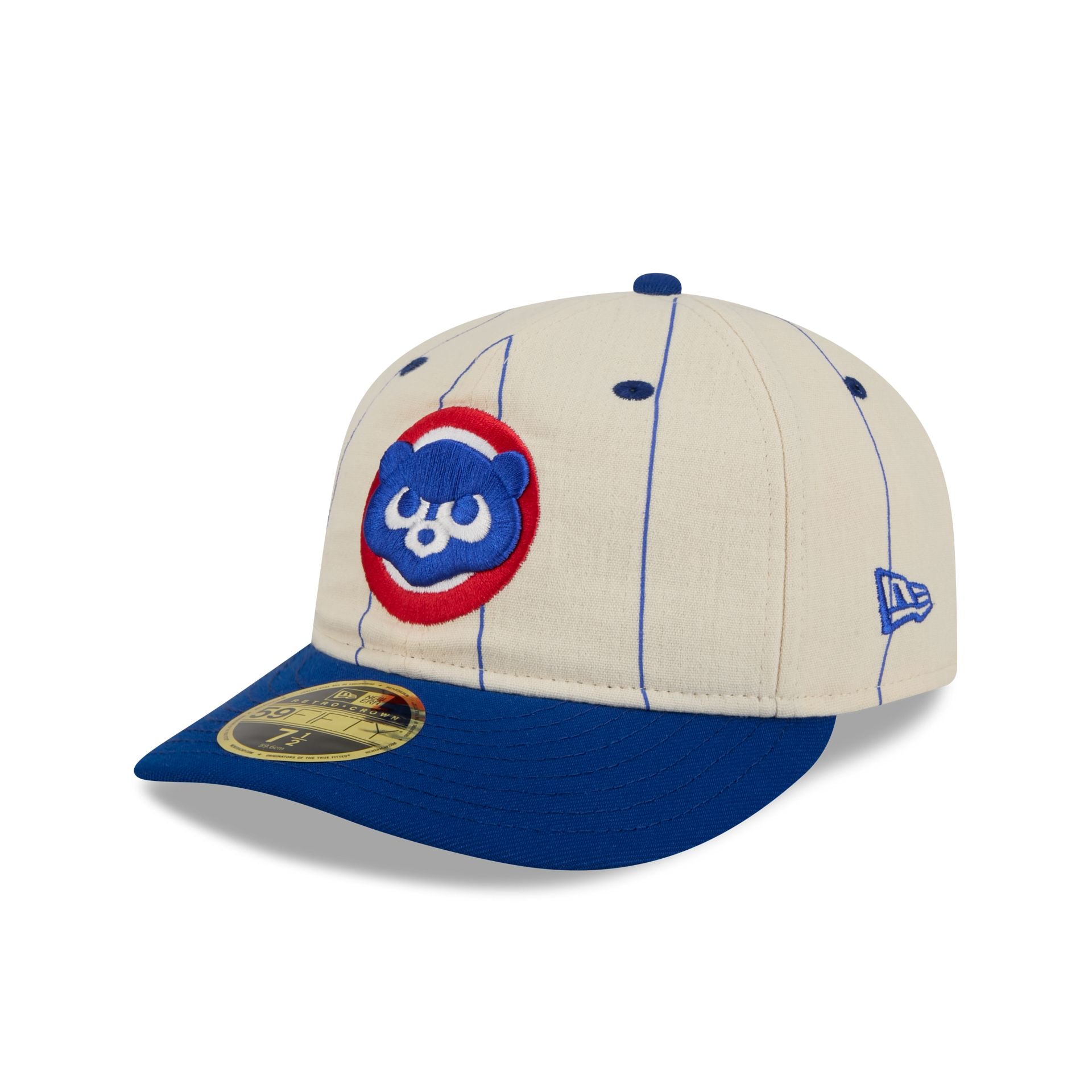Chicago Cubs Linen Pinstripe Retro Crown 59Fifty Fitted Hat
