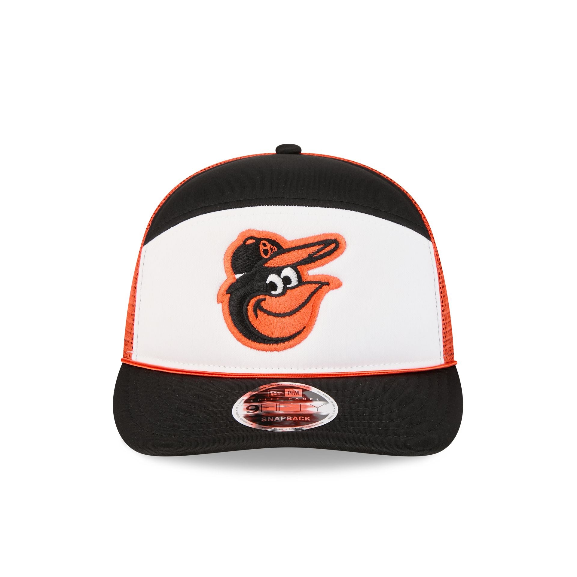 Alternative view of Baltimore Orioles Blocked Split Panel 9Fifty Trucker Hat