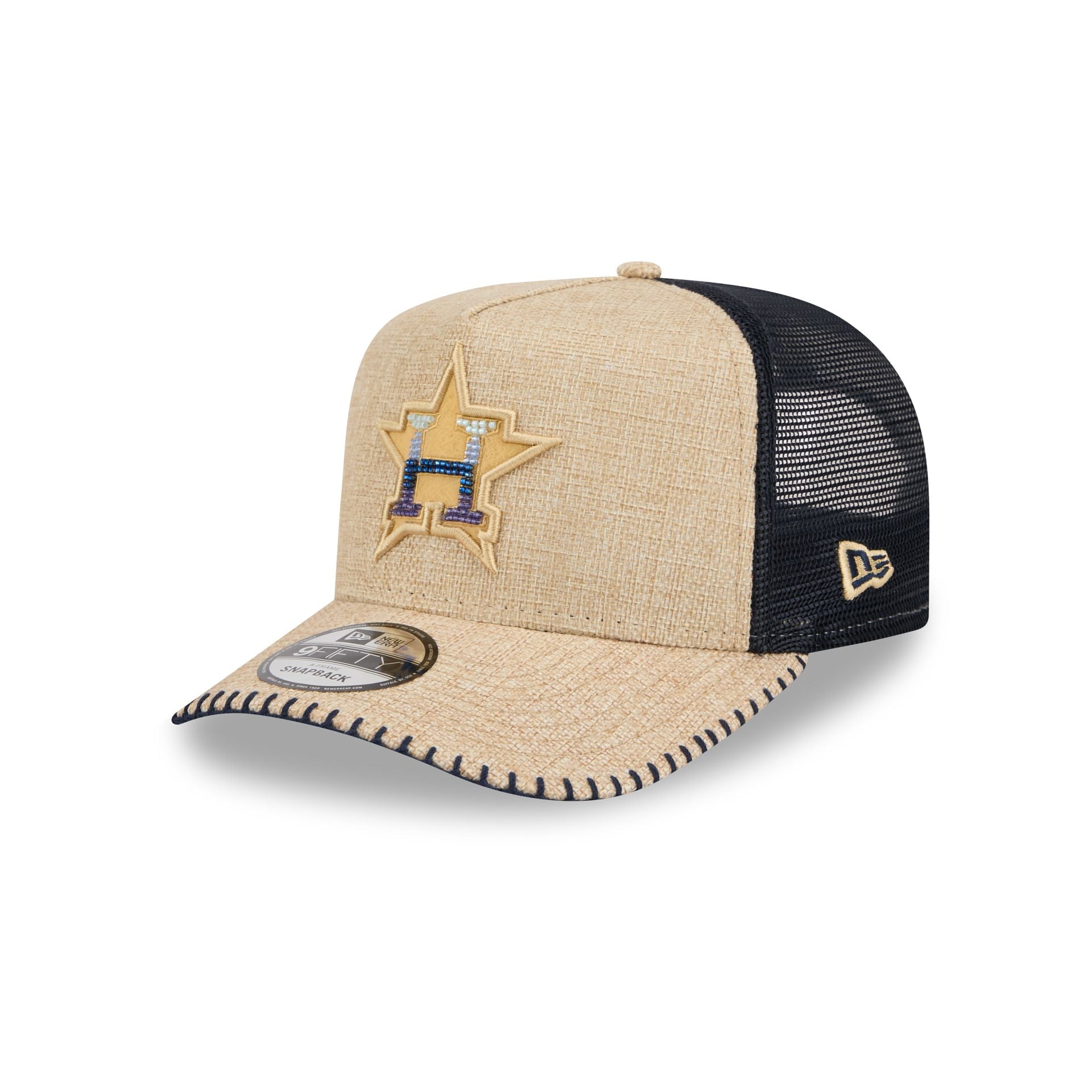 Houston Astros Beaded Canvas 9Fifty A-Frame Trucker Hat