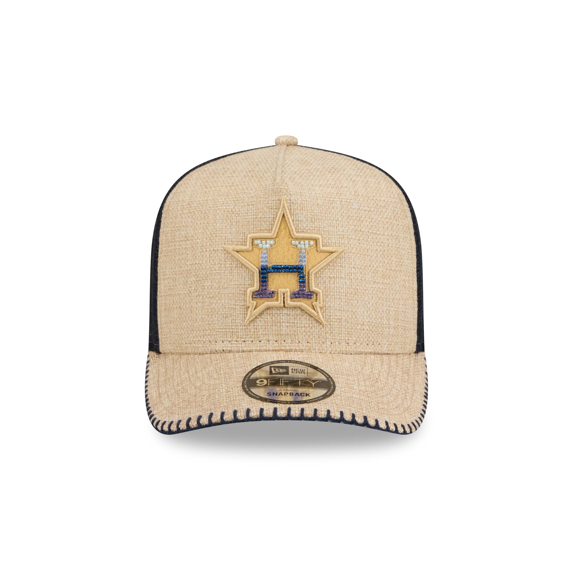 Alternative view of Houston Astros Beaded Canvas 9Fifty A-Frame Trucker Hat