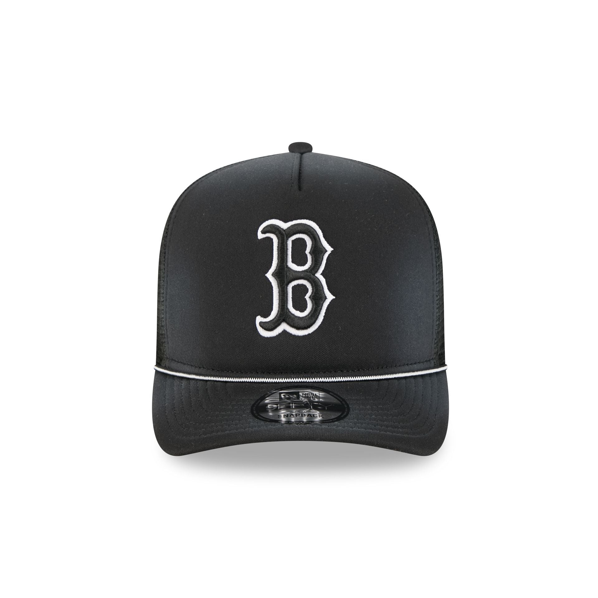 Alternative view of Boston Red Sox Washed Black 9Fifty A-Frame Trucker Hat