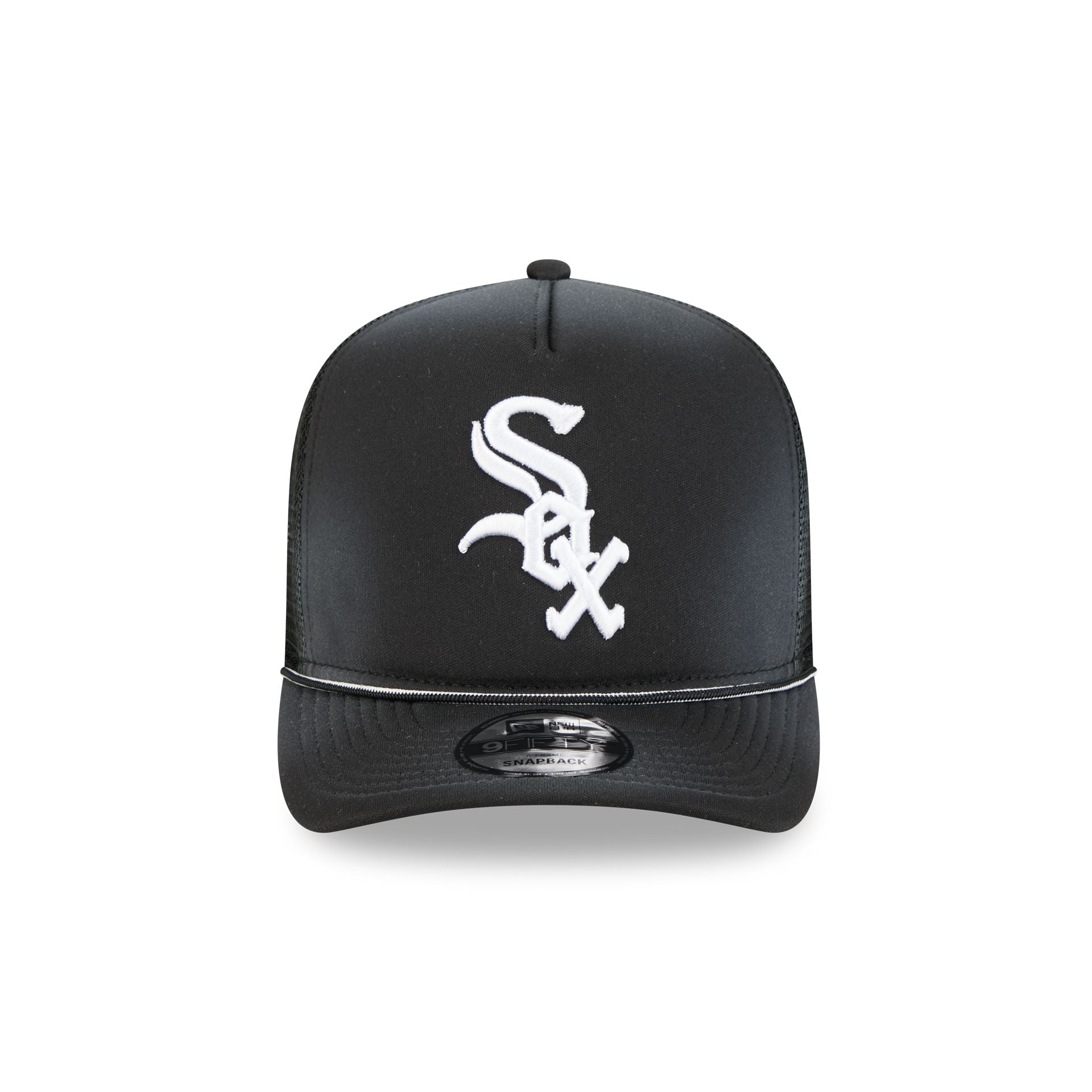 Alternative view of Chicago White Sox Washed Black 9Fifty A-Frame Trucker Hat