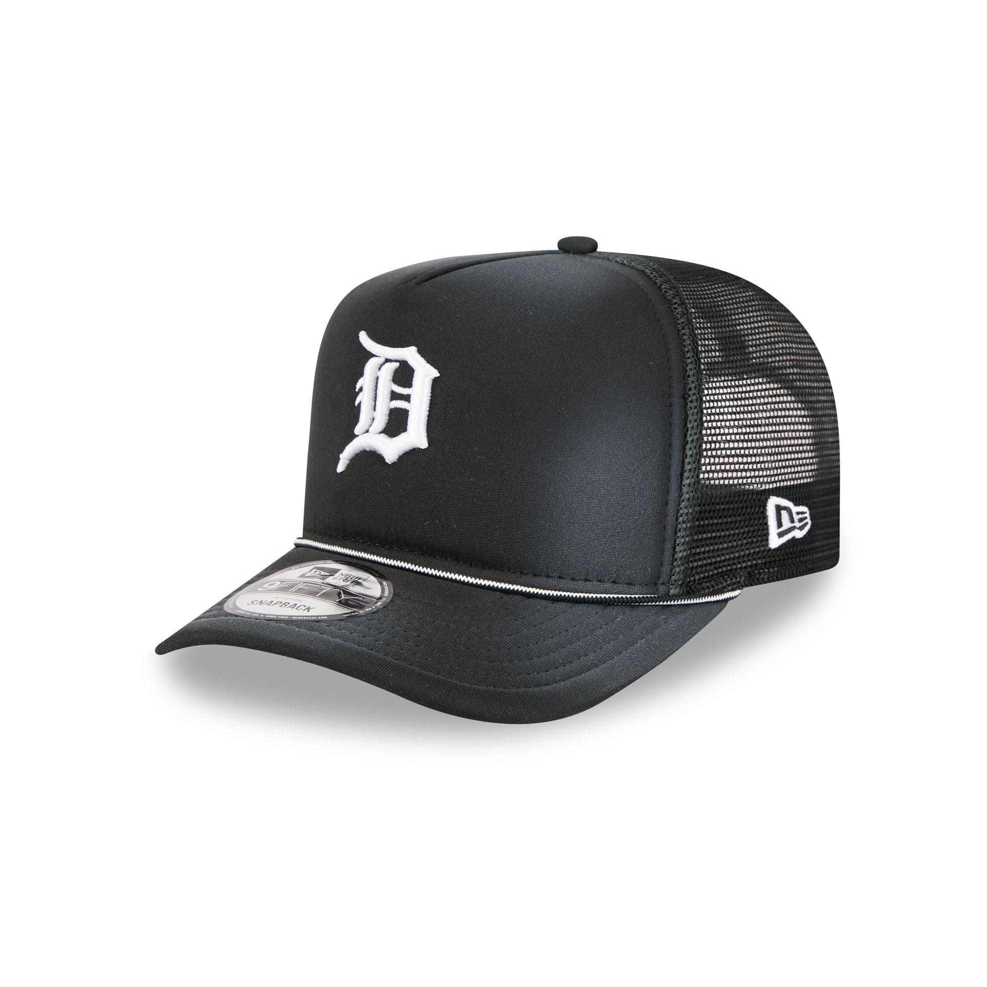 Detroit Tigers Washed Black 9Fifty A-Frame Trucker Hat