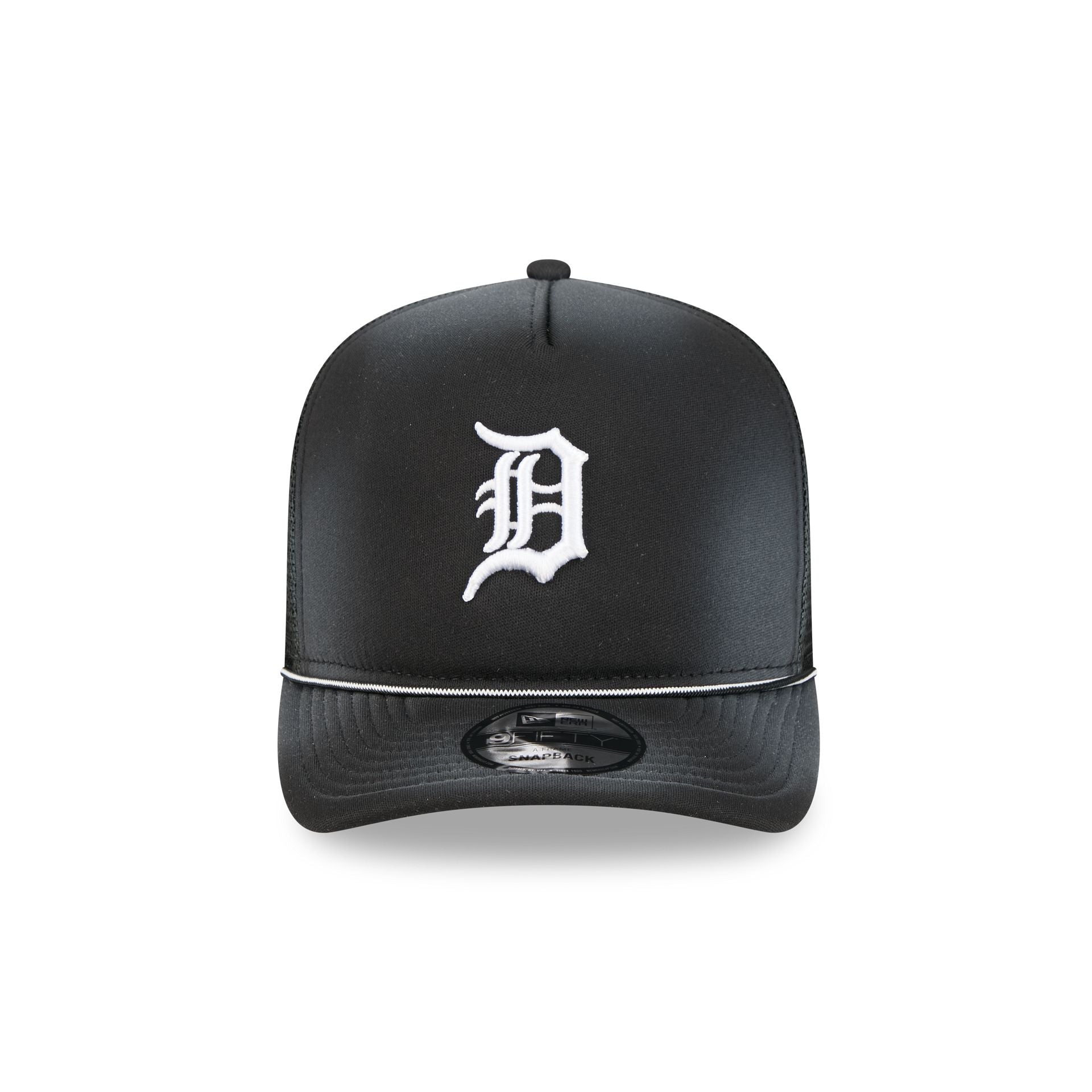 Alternative view of Detroit Tigers Washed Black 9Fifty A-Frame Trucker Hat