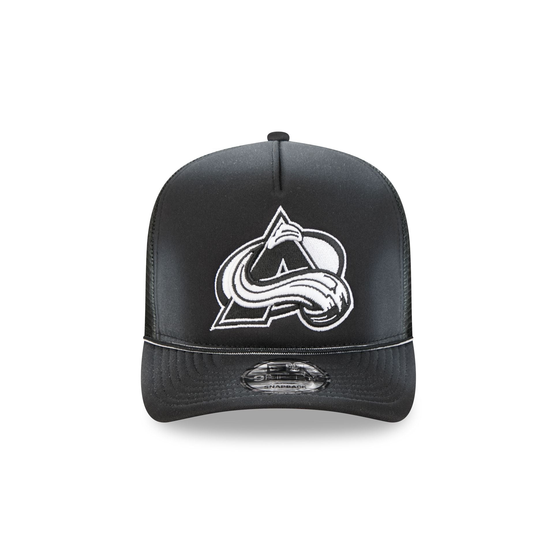 Alternative view of Colorado Avalanche Washed Black 9Fifty A-Frame Trucker Hat