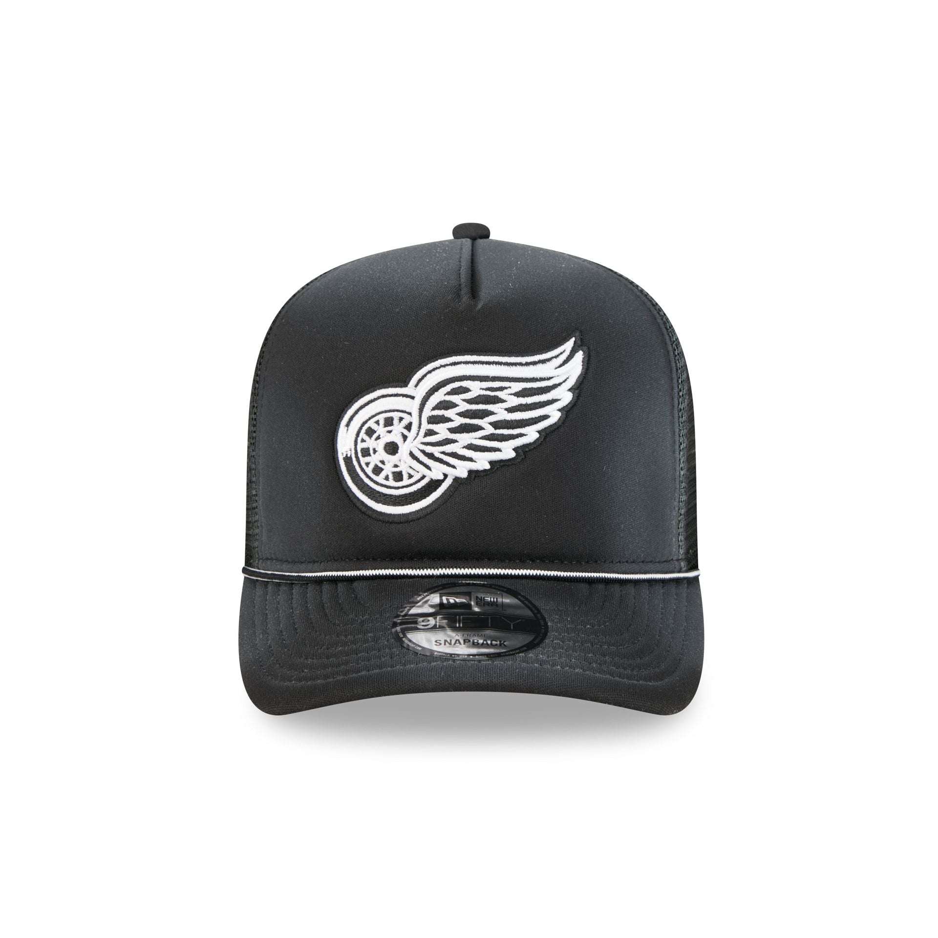 Alternative view of Detroit Red Wings Washed Black 9Fifty A-Frame Trucker Hat