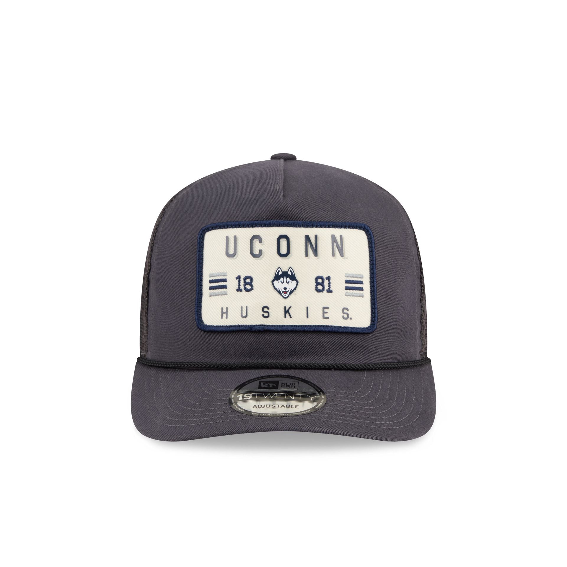 Alternative view of Connecticut Huskies Washed Graphite 19Twenty Trucker Hat