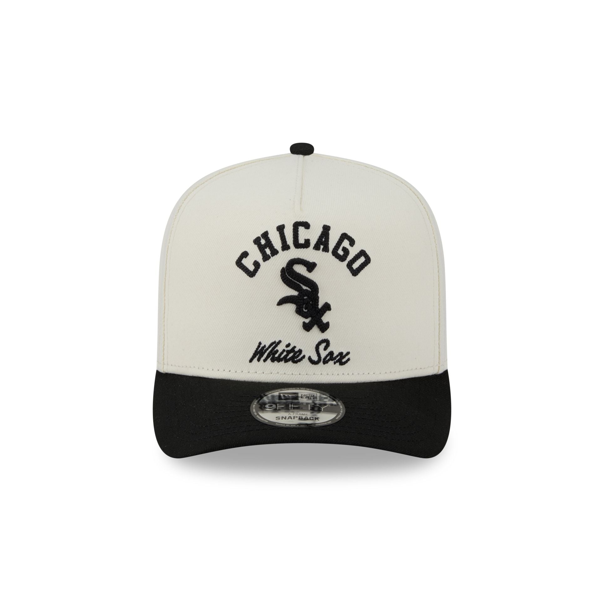 Alternative view of Chicago White Sox Arched Chrome White 9Fifty A-Frame Snapback Hat
