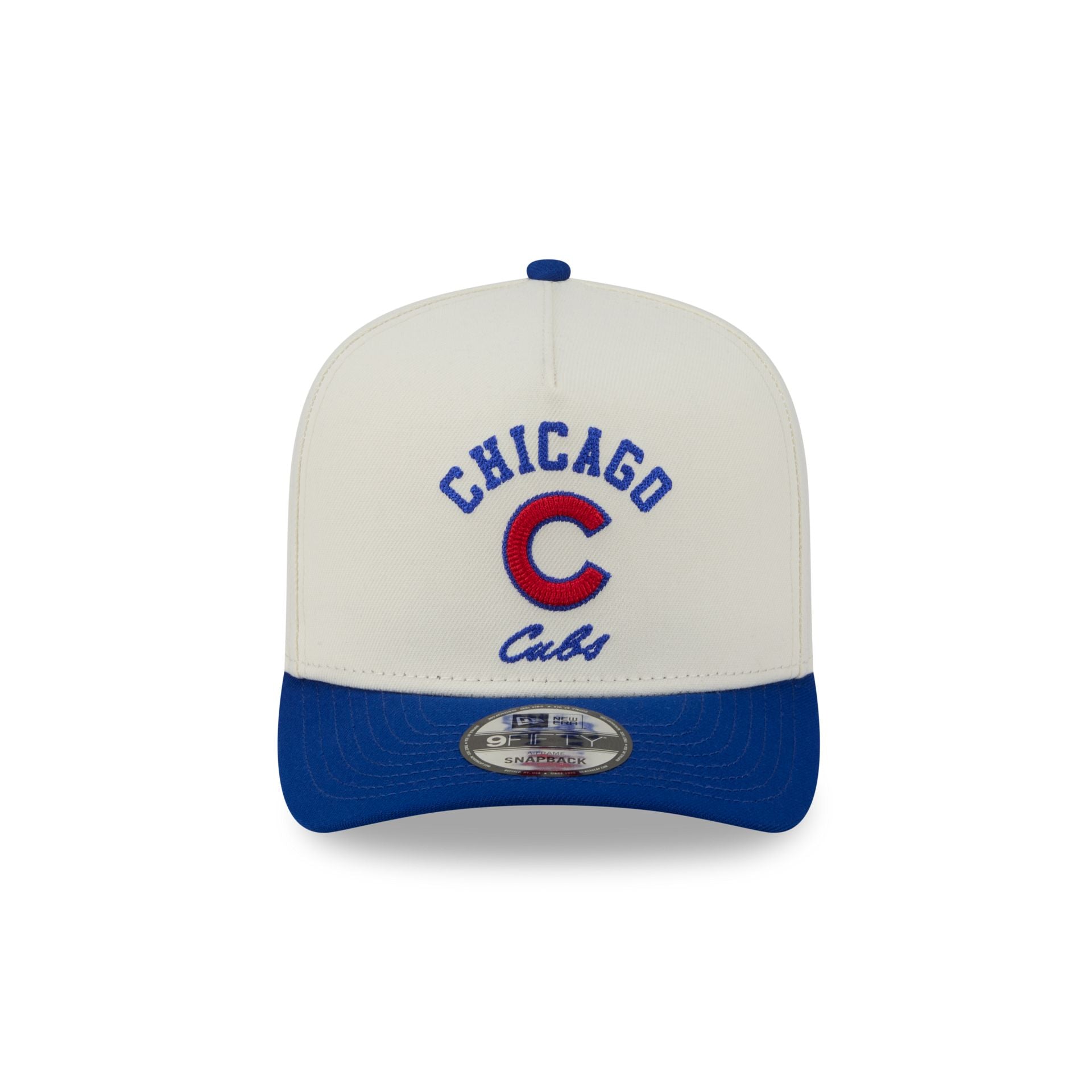 Alternative view of Chicago Cubs Arched Chrome White 9Fifty A-Frame Snapback Hat