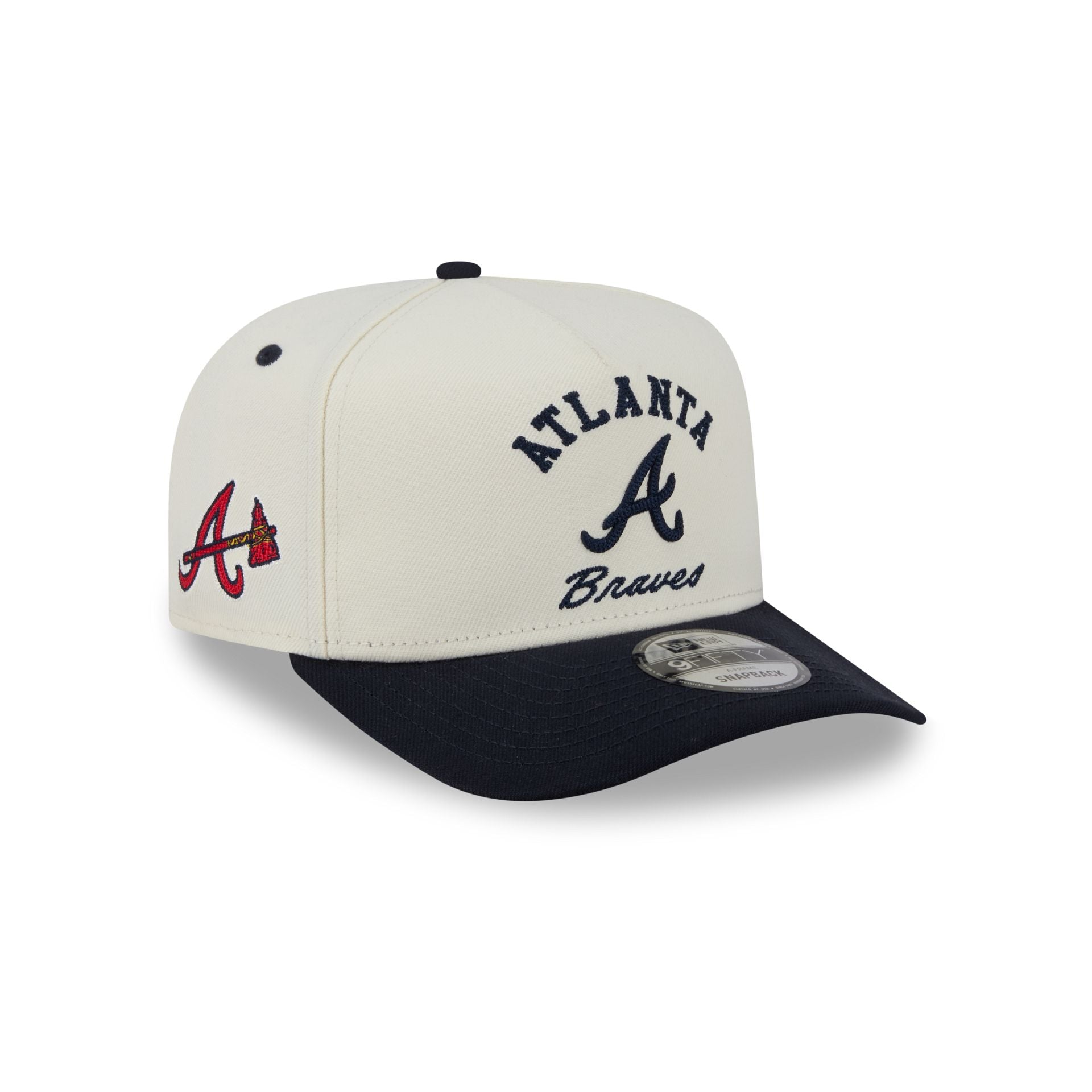 Atlanta Braves Arched Chrome White 9Fifty A-Frame Snapback Hat