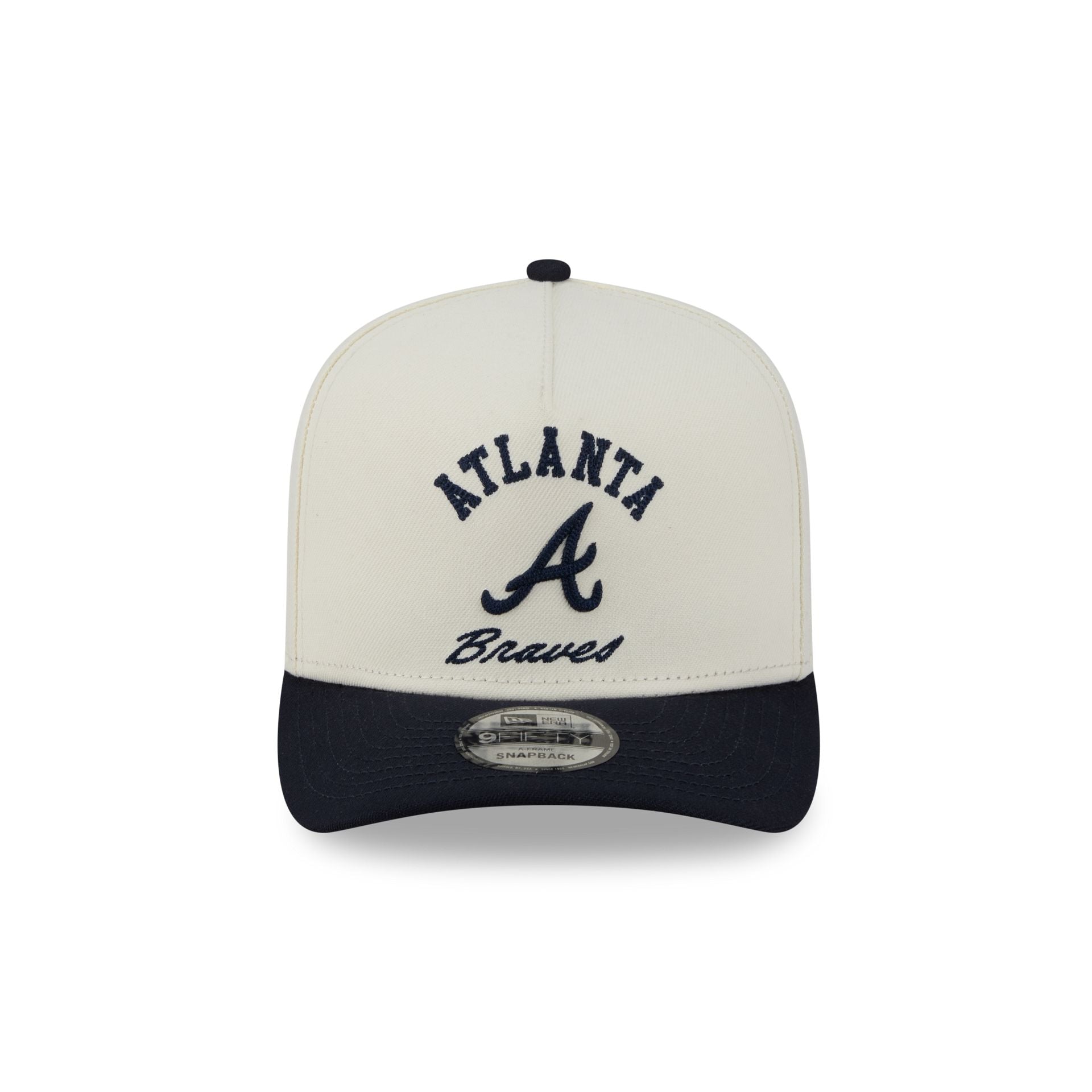 Alternative view of Atlanta Braves Arched Chrome White 9Fifty A-Frame Snapback Hat