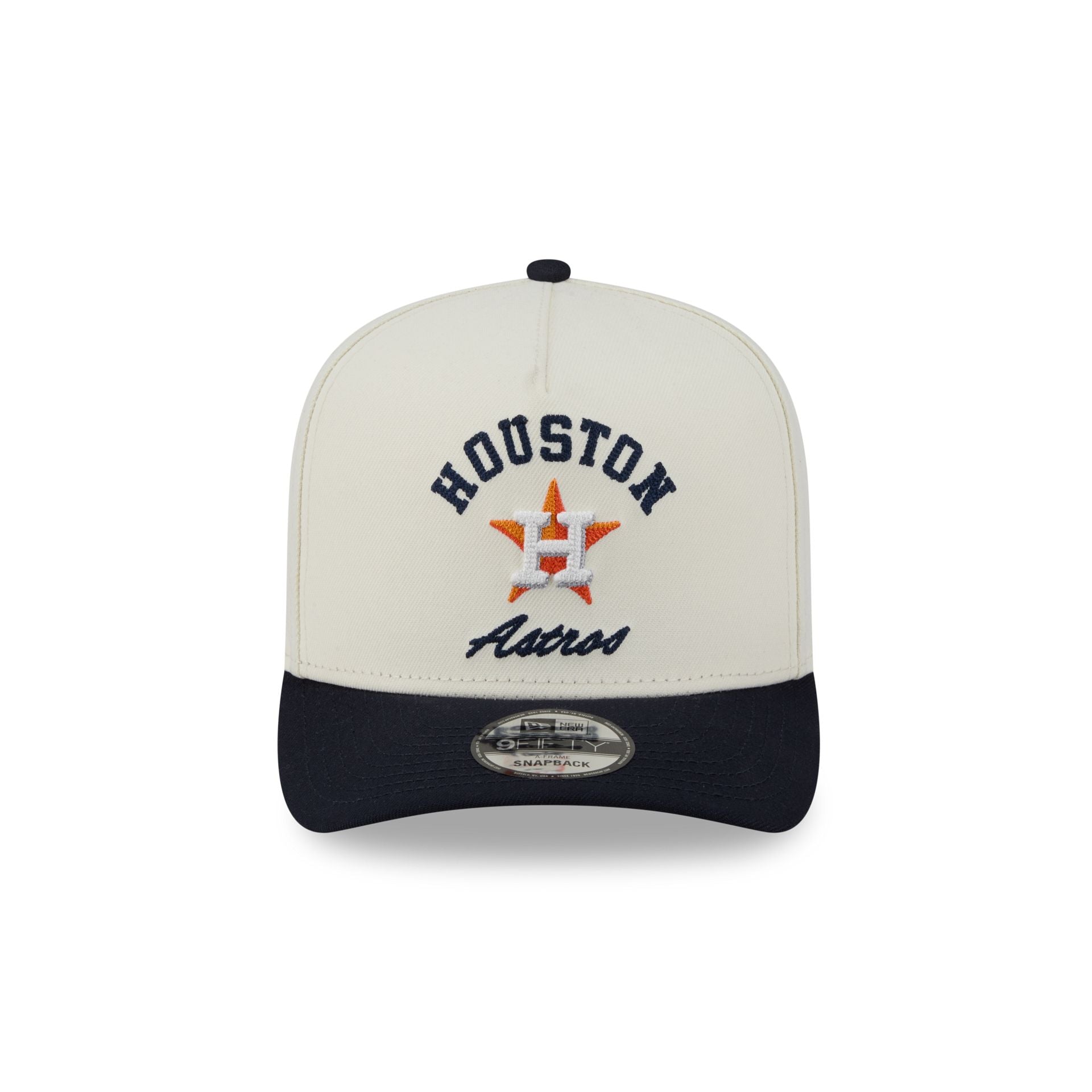 Alternative view of Houston Astros Arched Chrome White 9Fifty A-Frame Snapback Hat