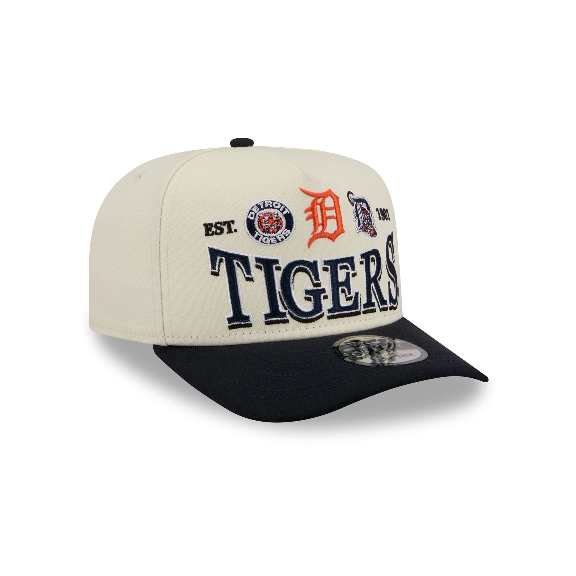 Detroit Tigers Three Hit Chrome White 9Fifty A-Frame Snapback Hat - Image 3