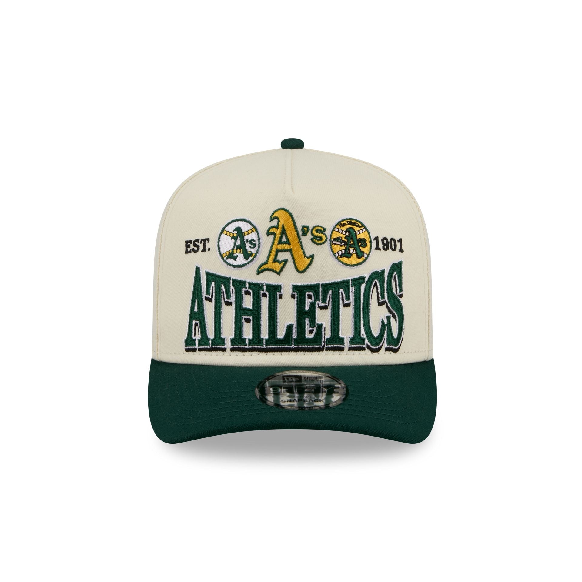 Alternative view of Athletics Three Hit Chrome White 9Fifty A-Frame Snapback Hat