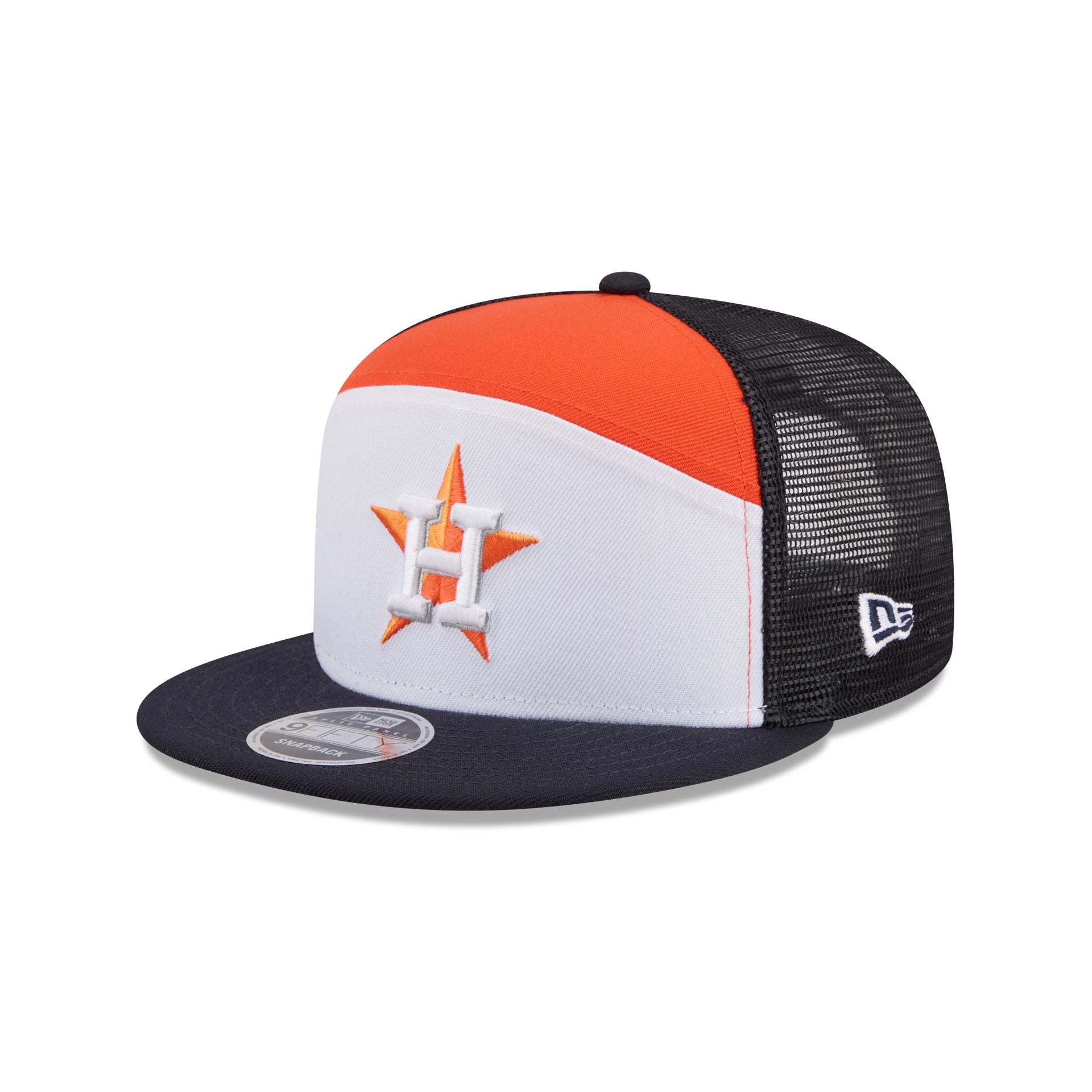 Houston Astros Block Split Panel 9Fifty Trucker Hat