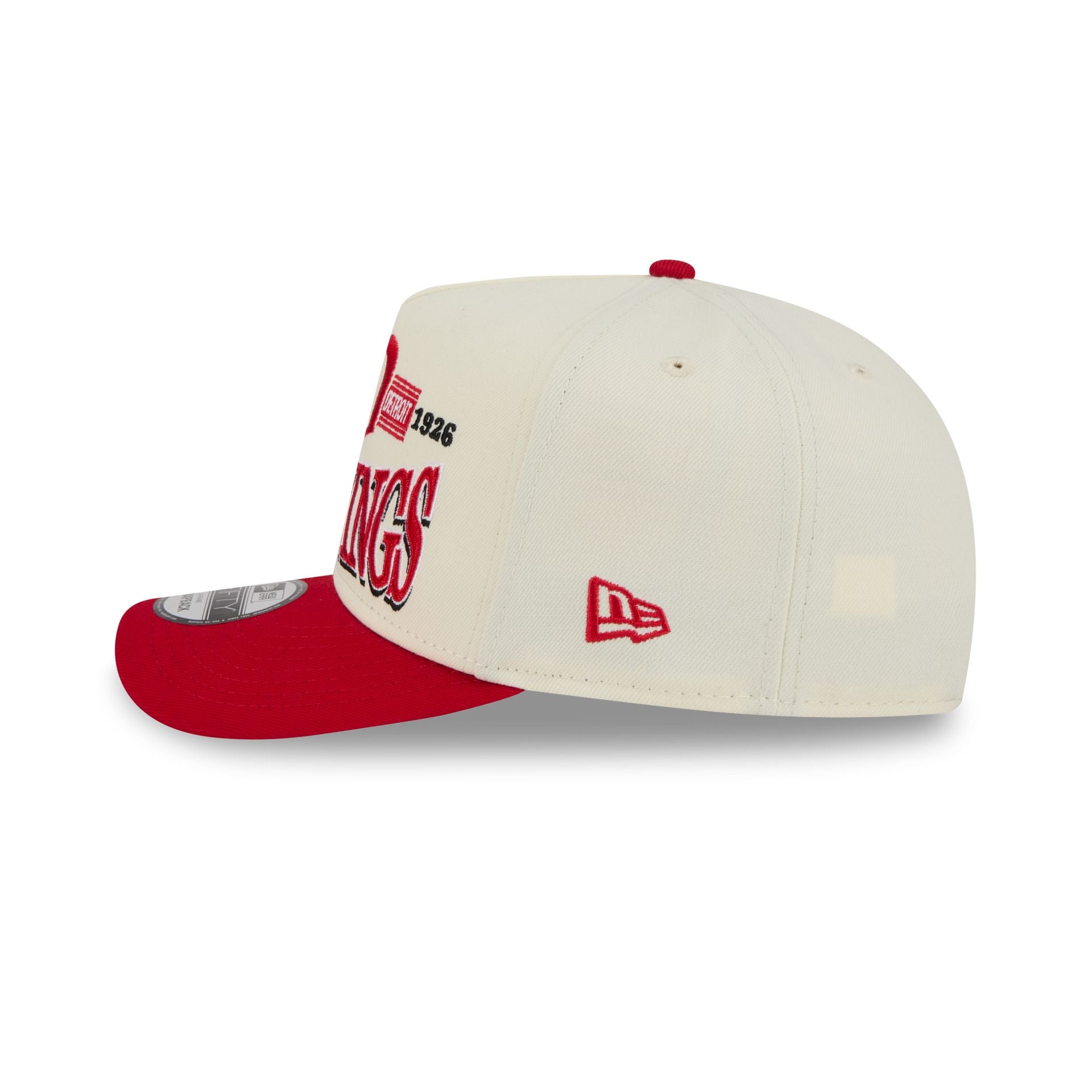 Detroit Red Wings Three Hit Chrome White 9Fifty A-Frame Snapback Hat - Image 4