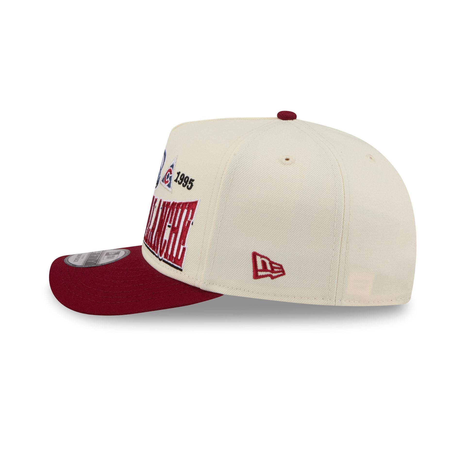 Colorado Avalanche Three Hit Chrome White 9Fifty A-Frame Snapback Hat - Image 4
