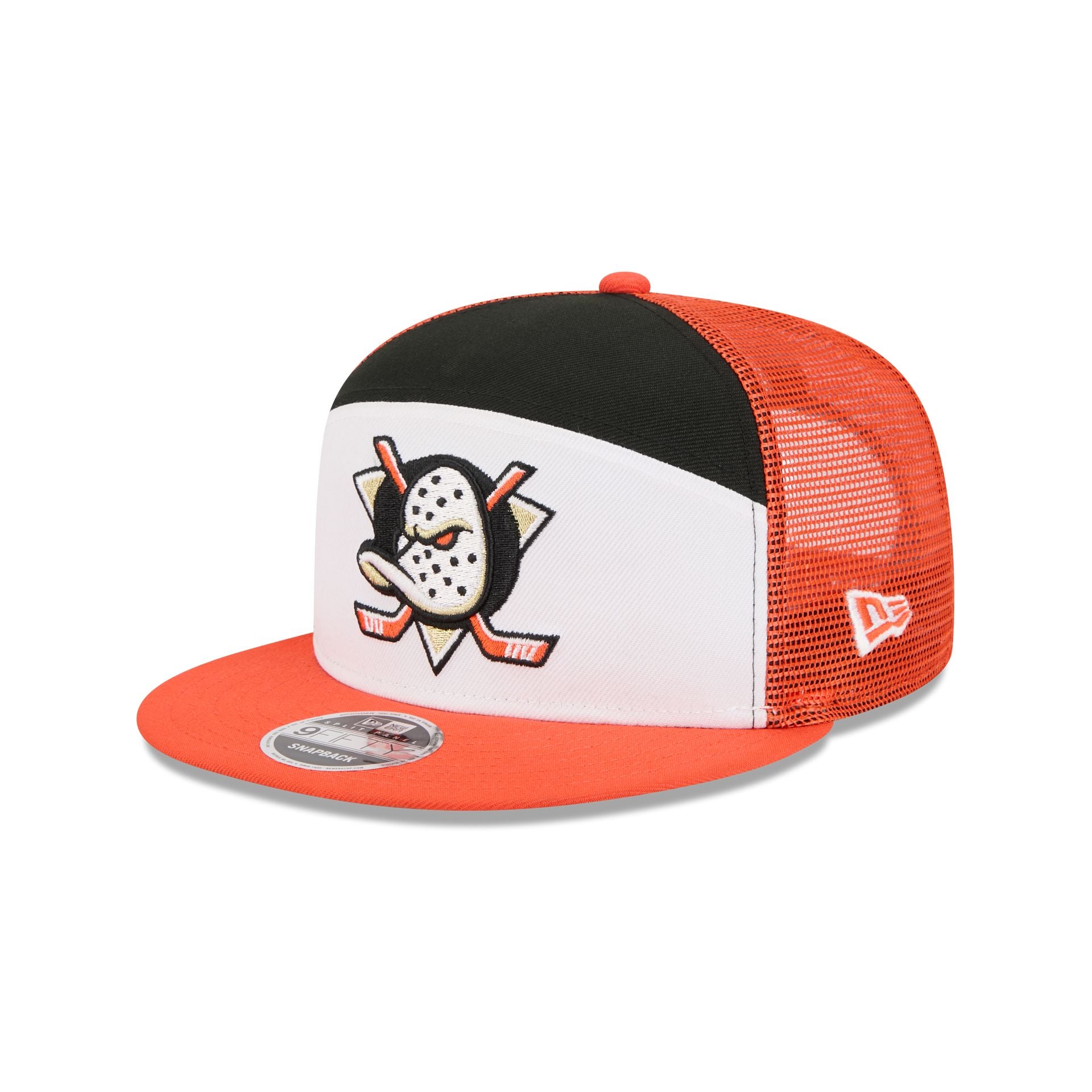 Anaheim Ducks Block Split Panel 9Fifty Trucker Hat