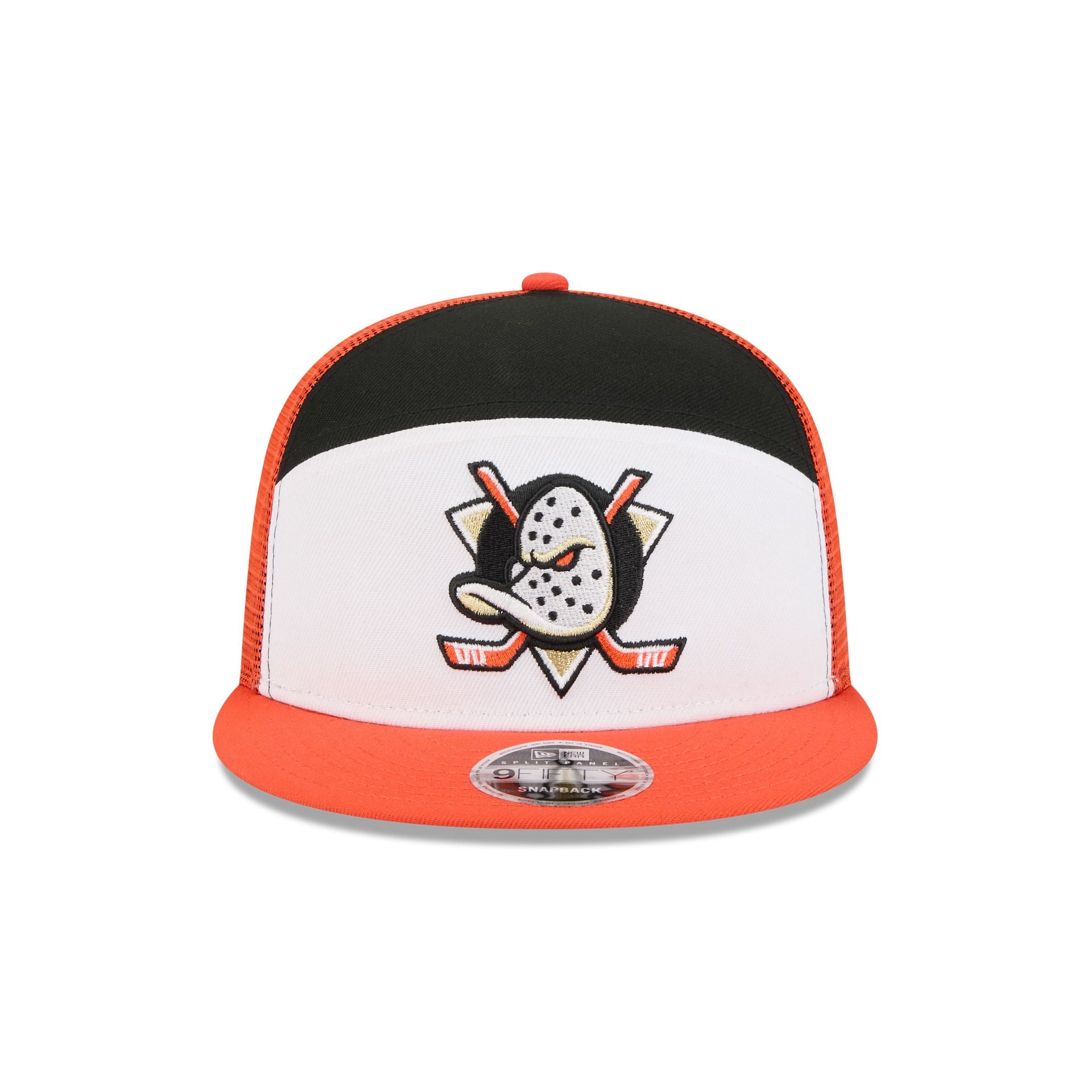 Alternative view of Anaheim Ducks Block Split Panel 9Fifty Trucker Hat