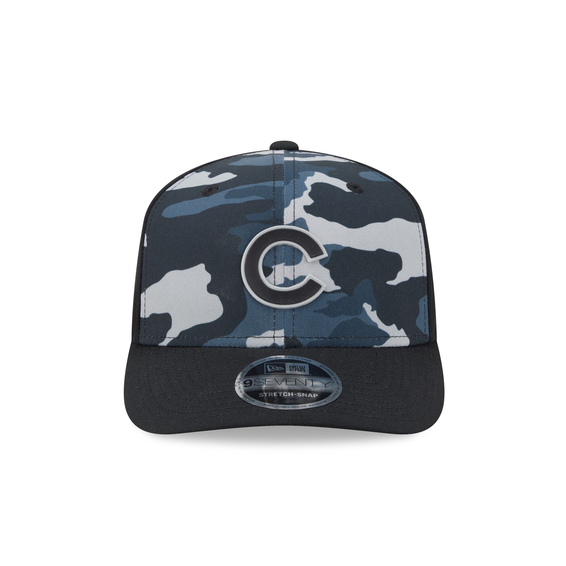 Alternative view of Chicago Cubs Black Camo Performance 9Seventy Stretch-Snap Hat