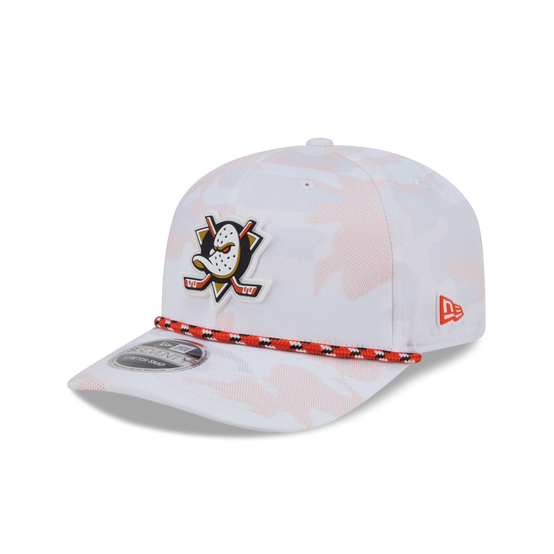 Anaheim Ducks White Camo Performance Rope 9Seventy Stretch-Snap Hat