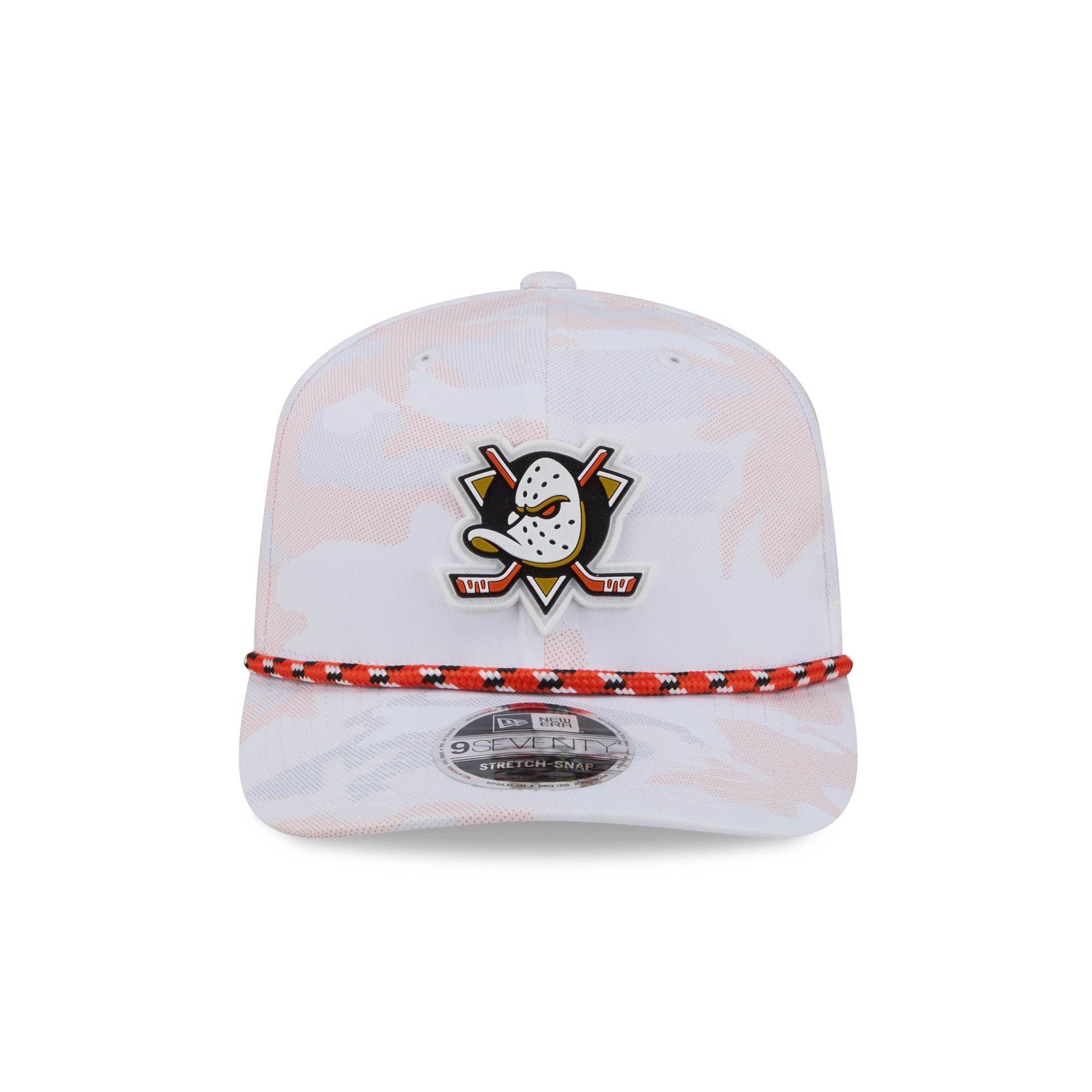 Alternative view of Anaheim Ducks White Camo Performance Rope 9Seventy Stretch-Snap Hat