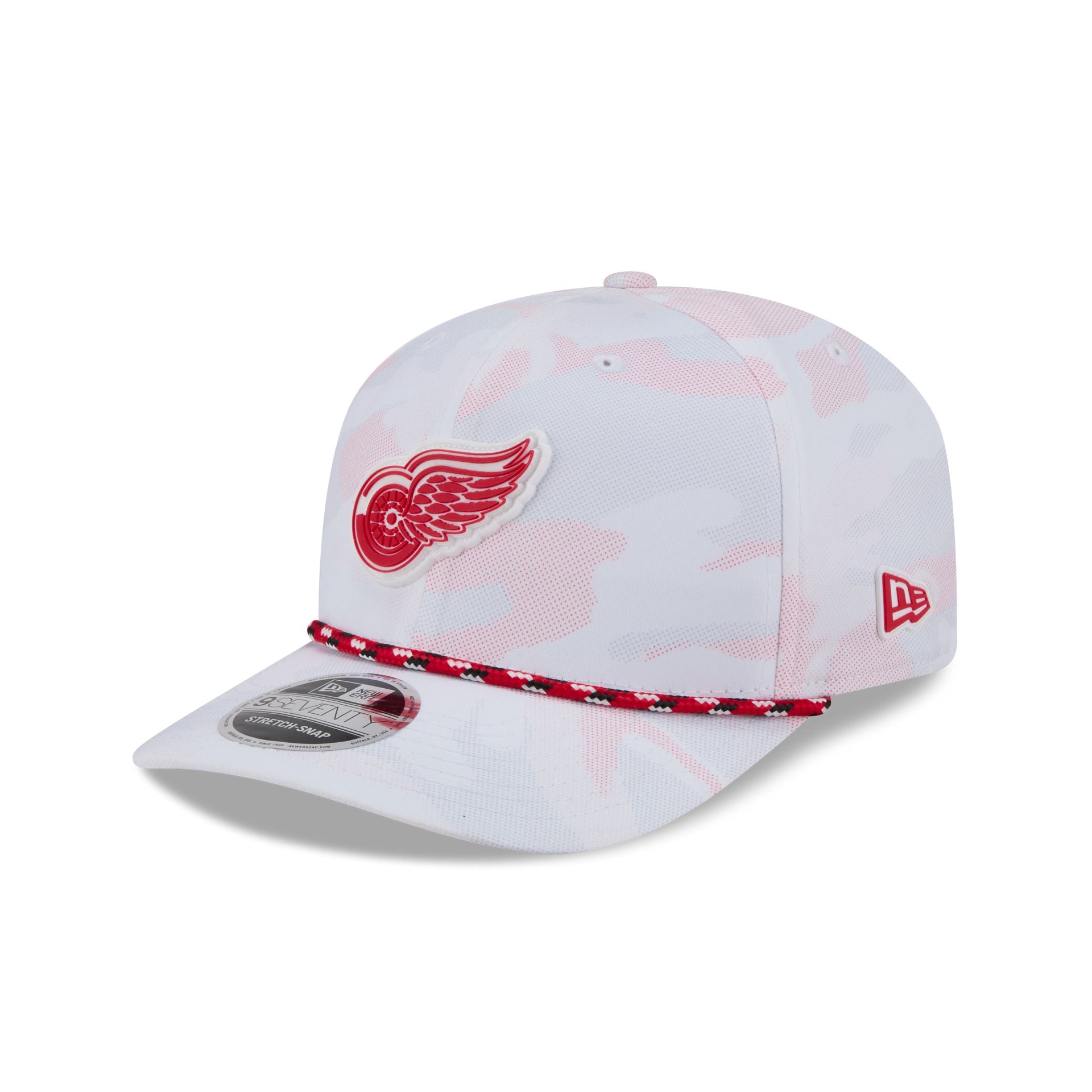 Detroit Red Wings White Camo Performance Rope 9Seventy Stretch-Snap Hat