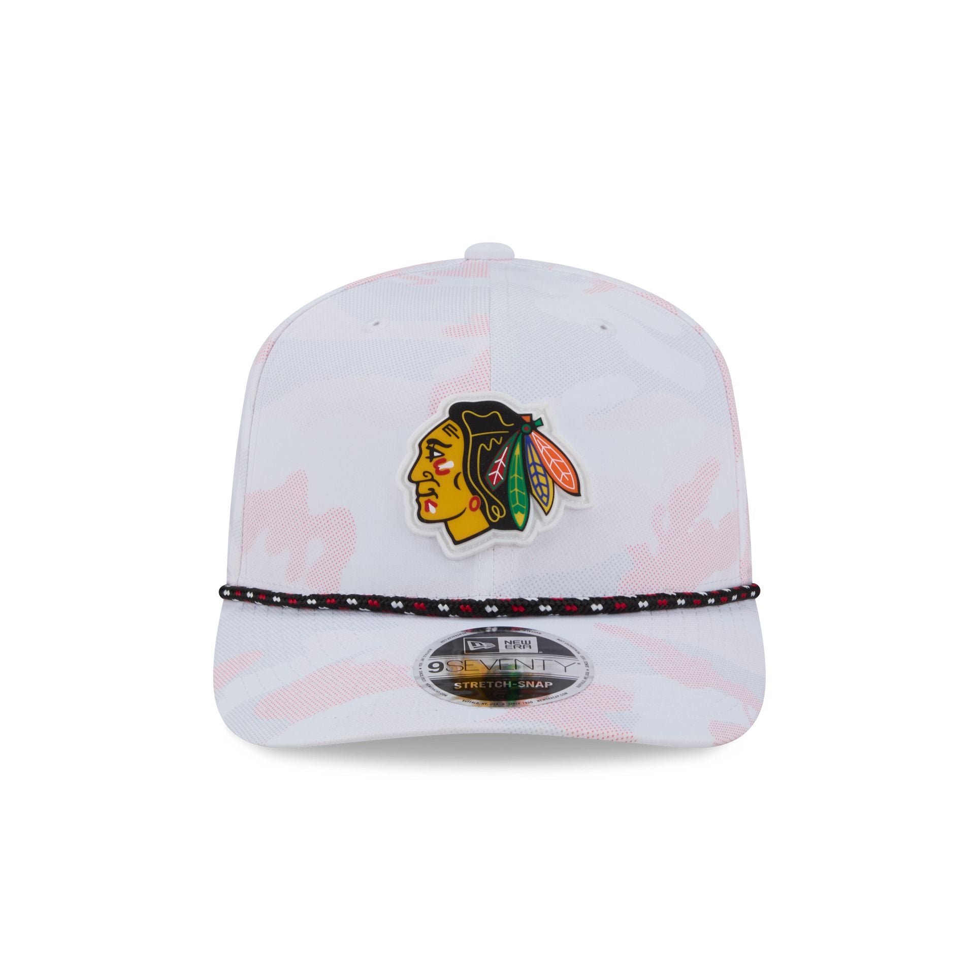 Alternative view of Chicago Blackhawks White Camo Performance Rope 9Seventy Stretch-Snap Hat