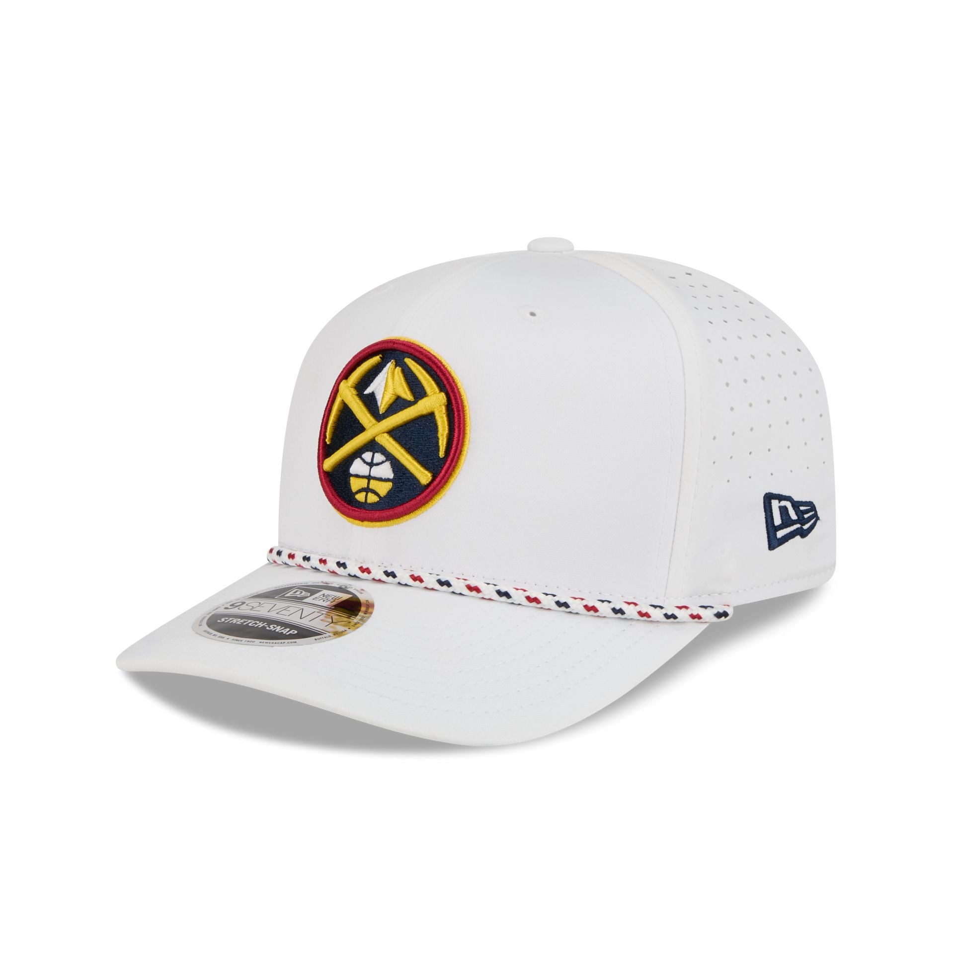 Denver Nuggets Optic White Performance Rope 9Seventy Stretch-Snap Hat