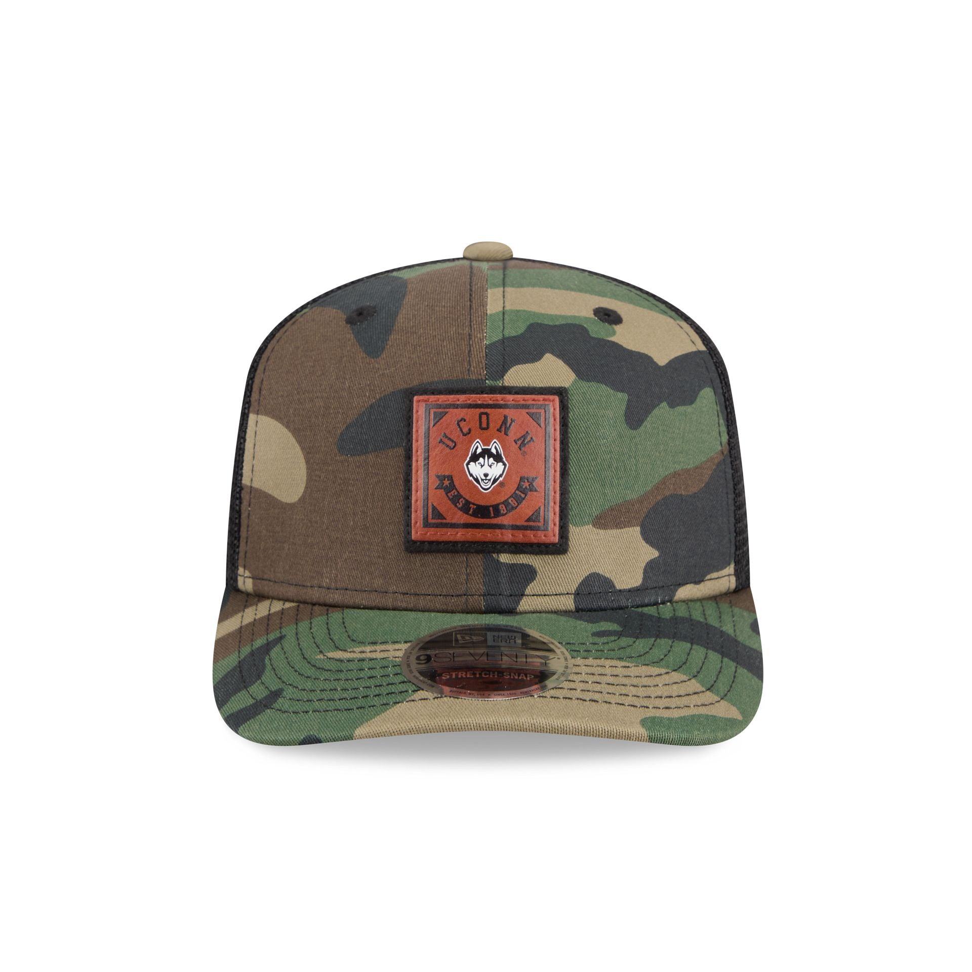 Alternative view of Connecticut Huskies Camo Canvas 9Seventy Trucker Hat