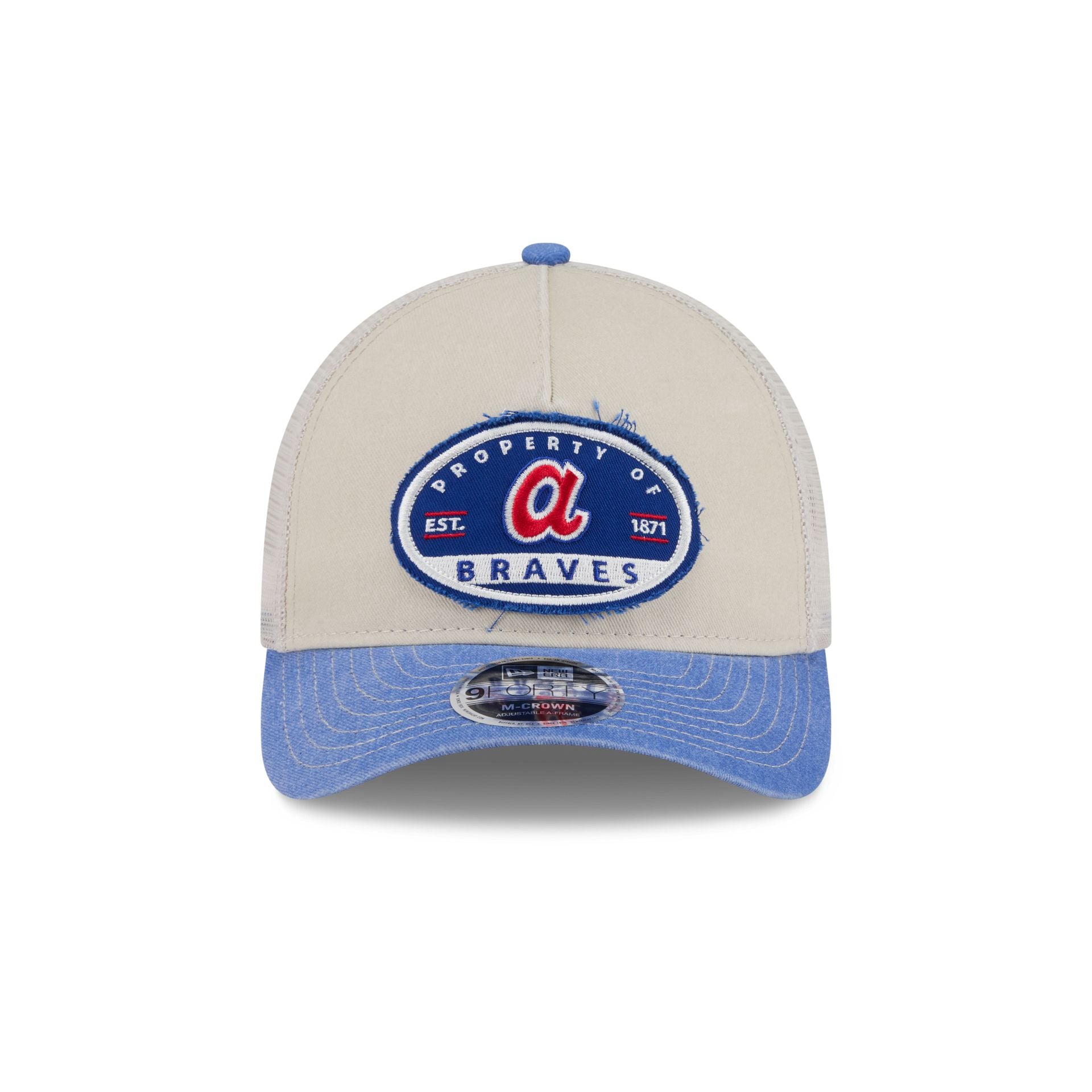 Alternative view of Atlanta Braves Frayed 9Forty M-Crown A-Frame Trucker Hat