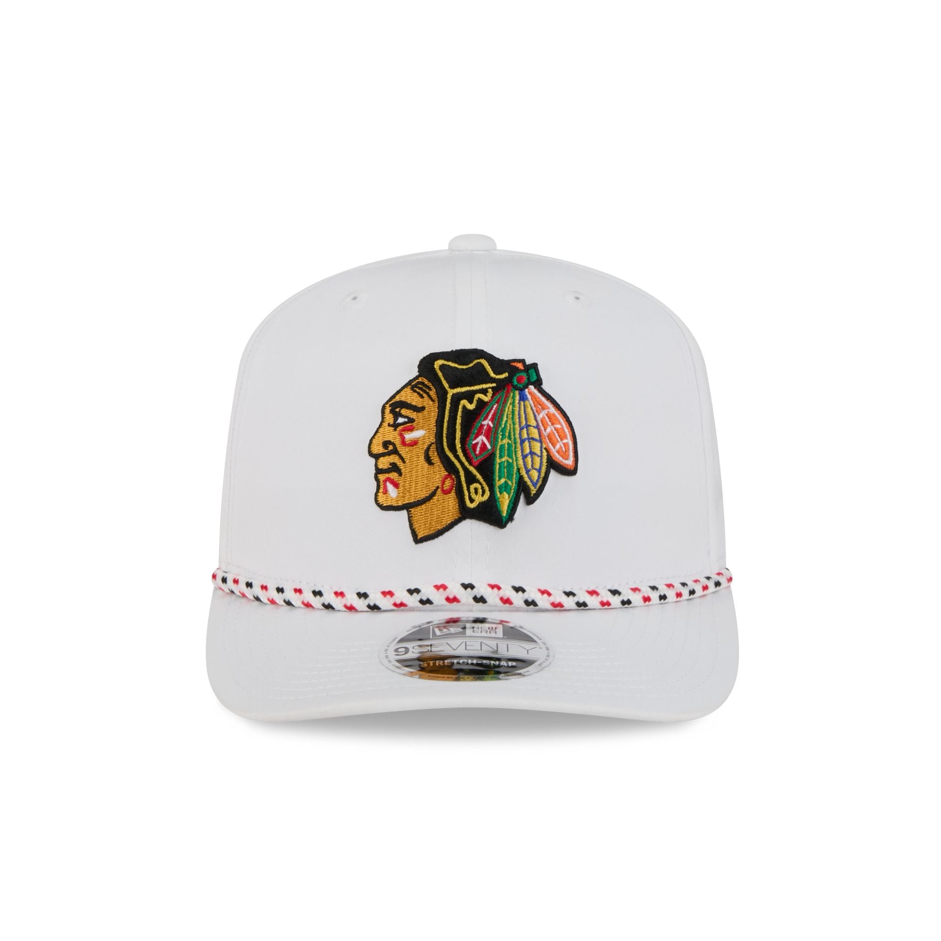 Alternative view of Chicago Blackhawks Optic White Performance Rope 9Seventy Stretch-Snap Hat