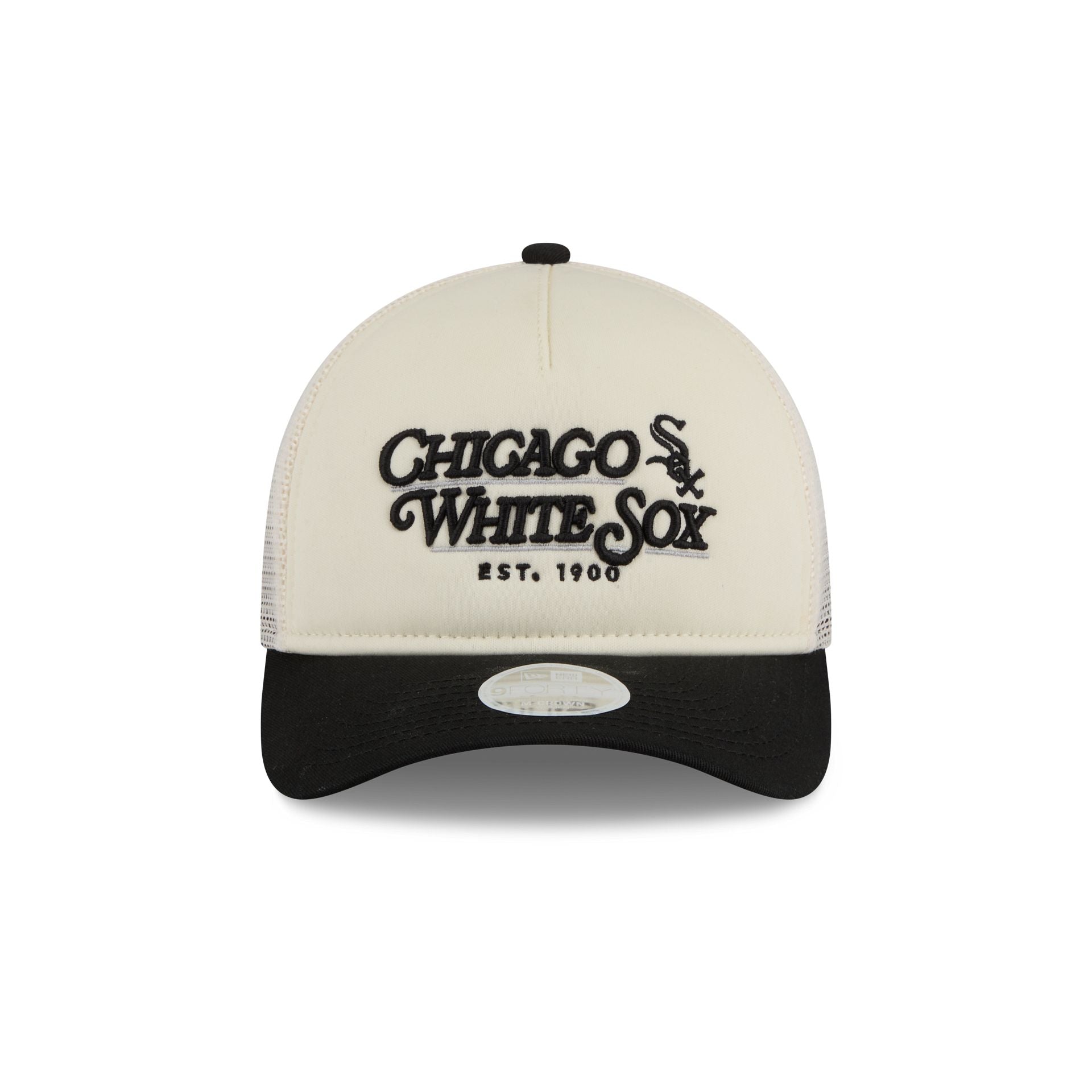 Alternative view of Chicago White Sox Retro Chrome Women's White 9Forty M-Crown A-Frame Trucker Hat
