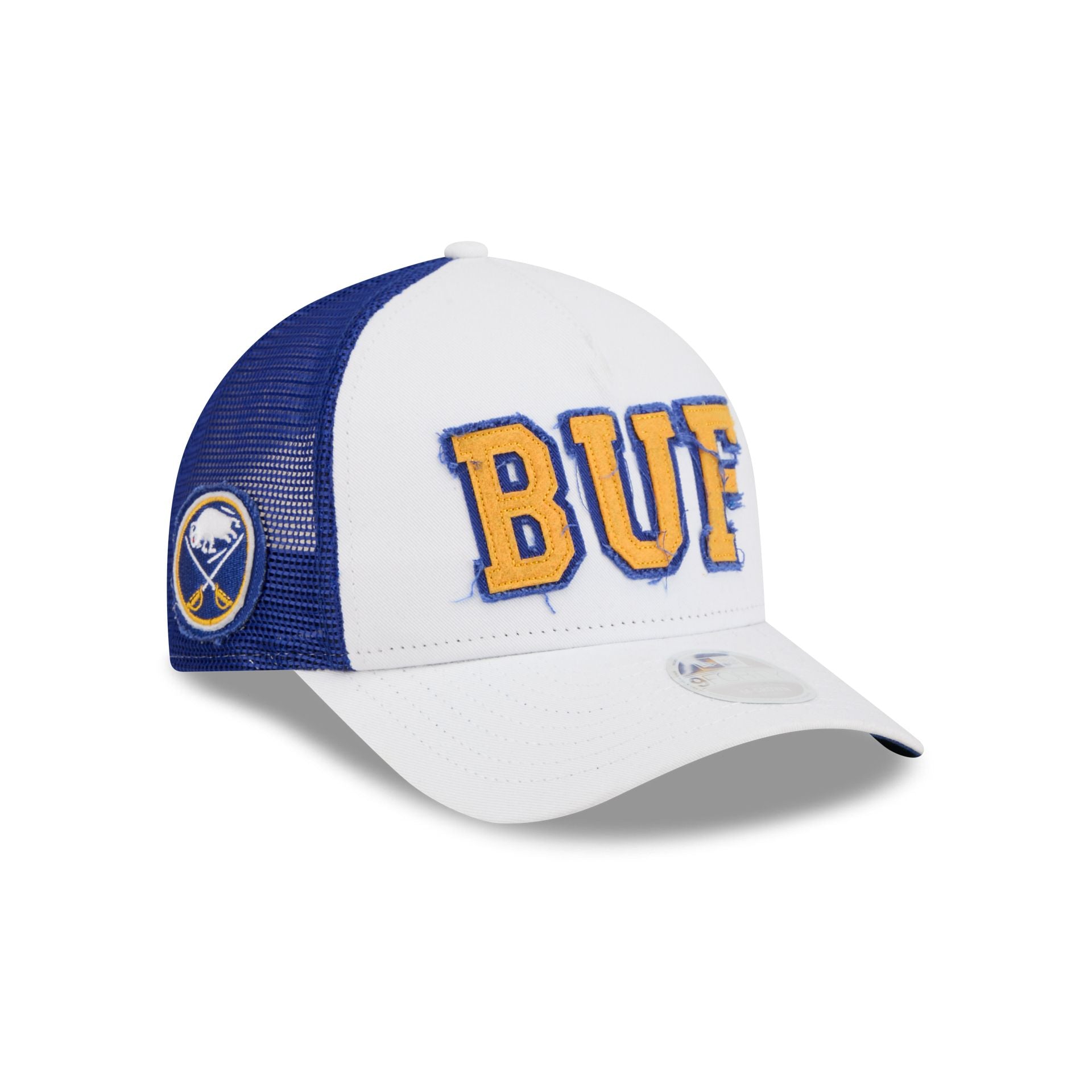 Buffalo Sabres Optic White Felt Logo Women's 9Forty M-Crown A-Frame Trucker Hat