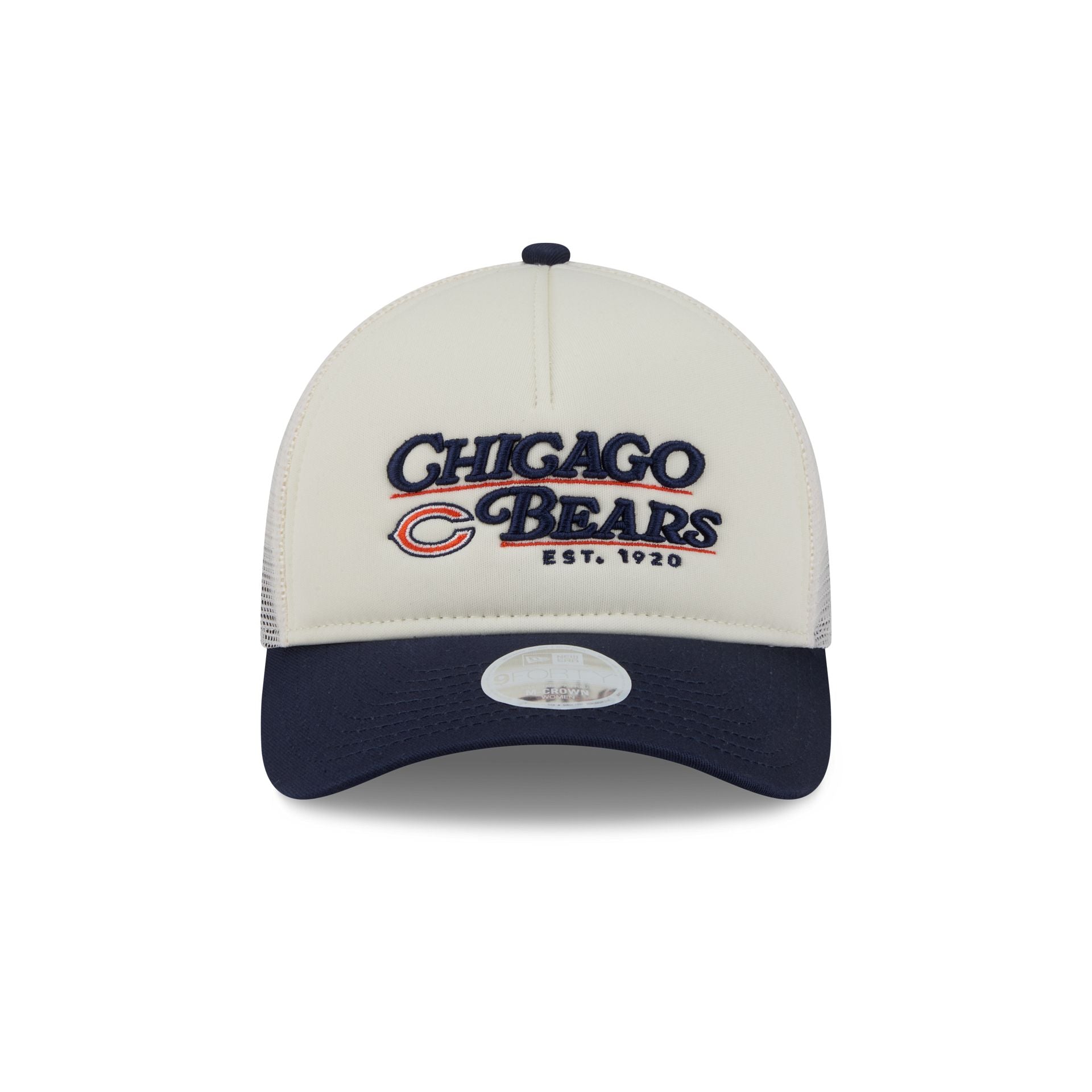 Alternative view of Chicago Bears Retro Chrome Women's White 9Forty M-Crown A-Frame Trucker Hat